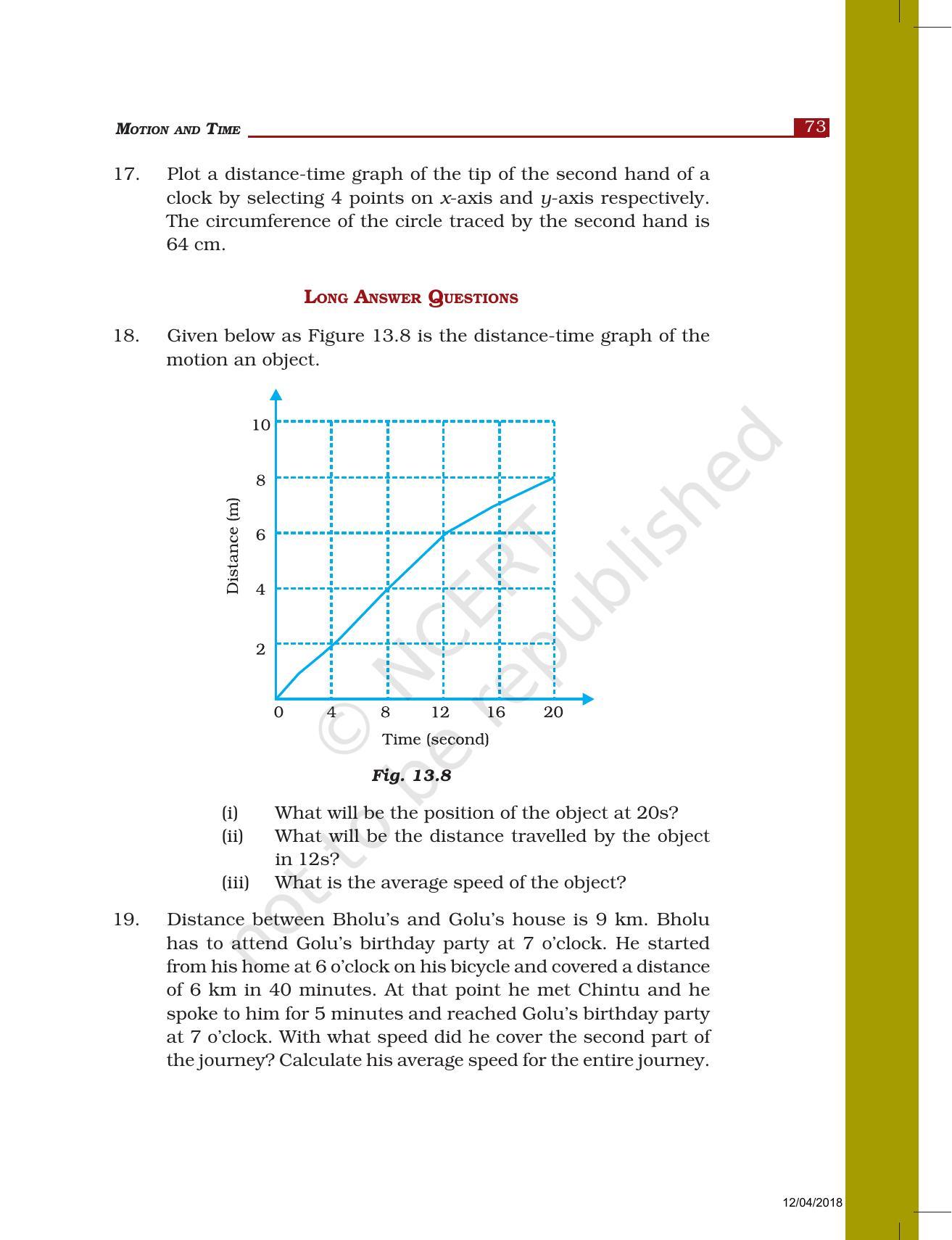 NCERT Exemplar Book for Class 7 Science: Chapter 13-Motion and Time - Page 7