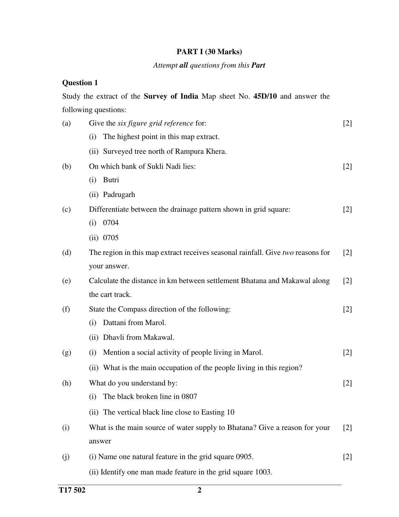 ICSE Class 10 GEOGRAPHY 2017 Question Paper - Page 2