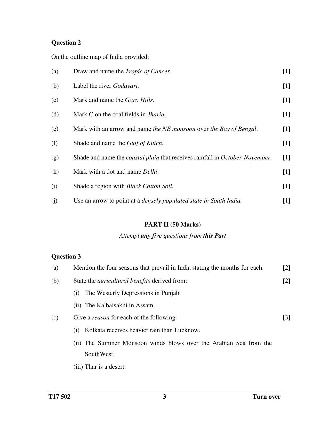 ICSE Class 10 GEOGRAPHY 2017 Question Paper - Page 3