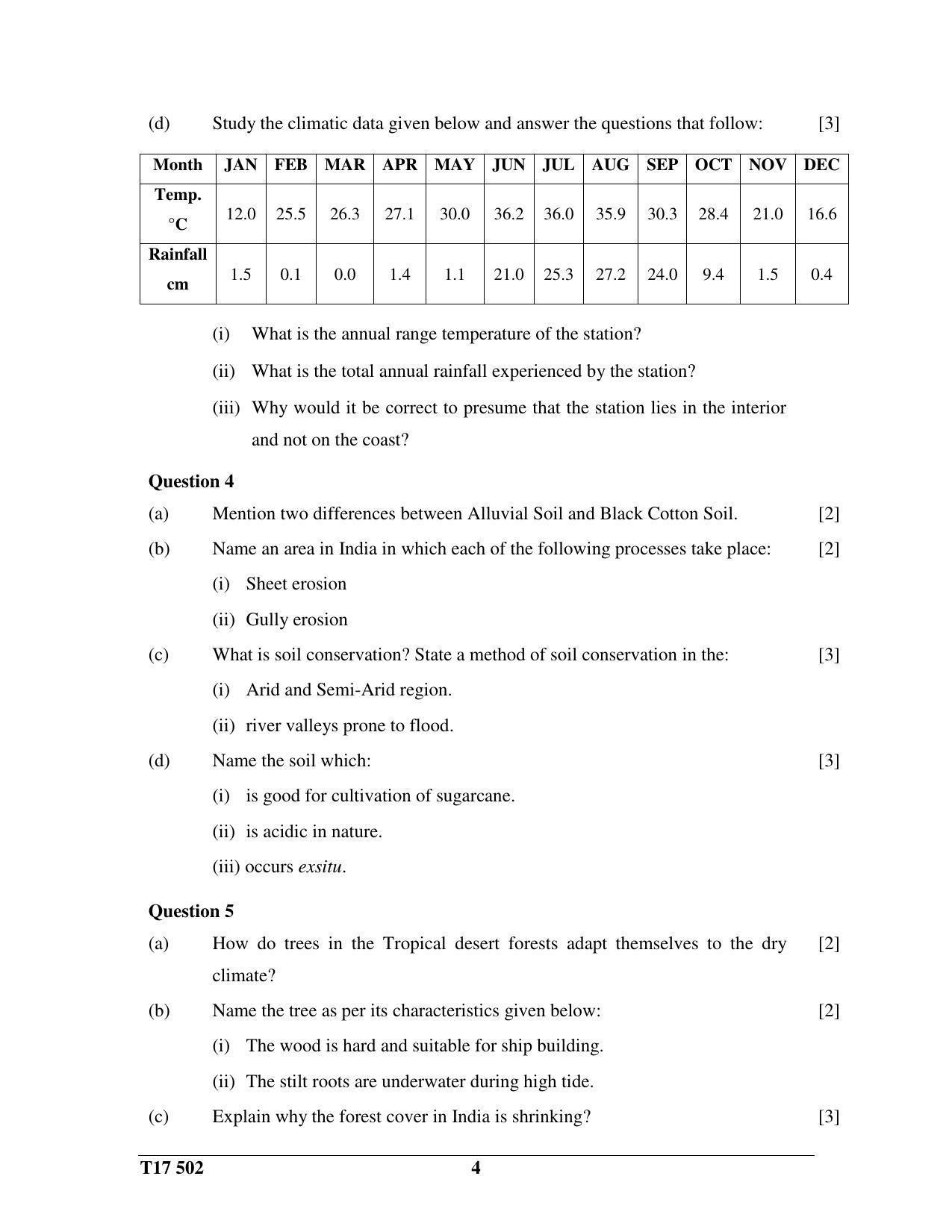 ICSE Class 10 GEOGRAPHY 2017 Question Paper - Page 4