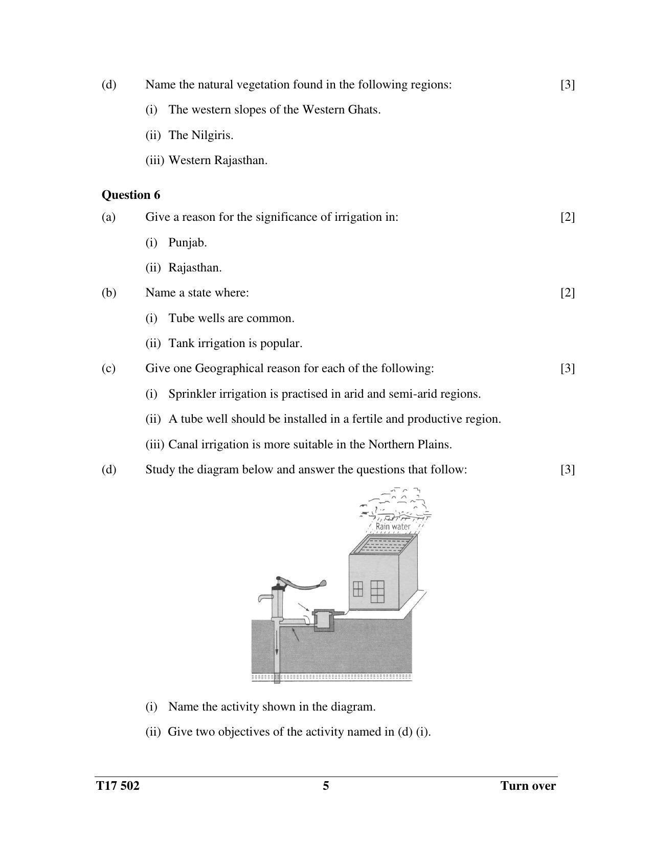 ICSE Class 10 GEOGRAPHY 2017 Question Paper - Page 5