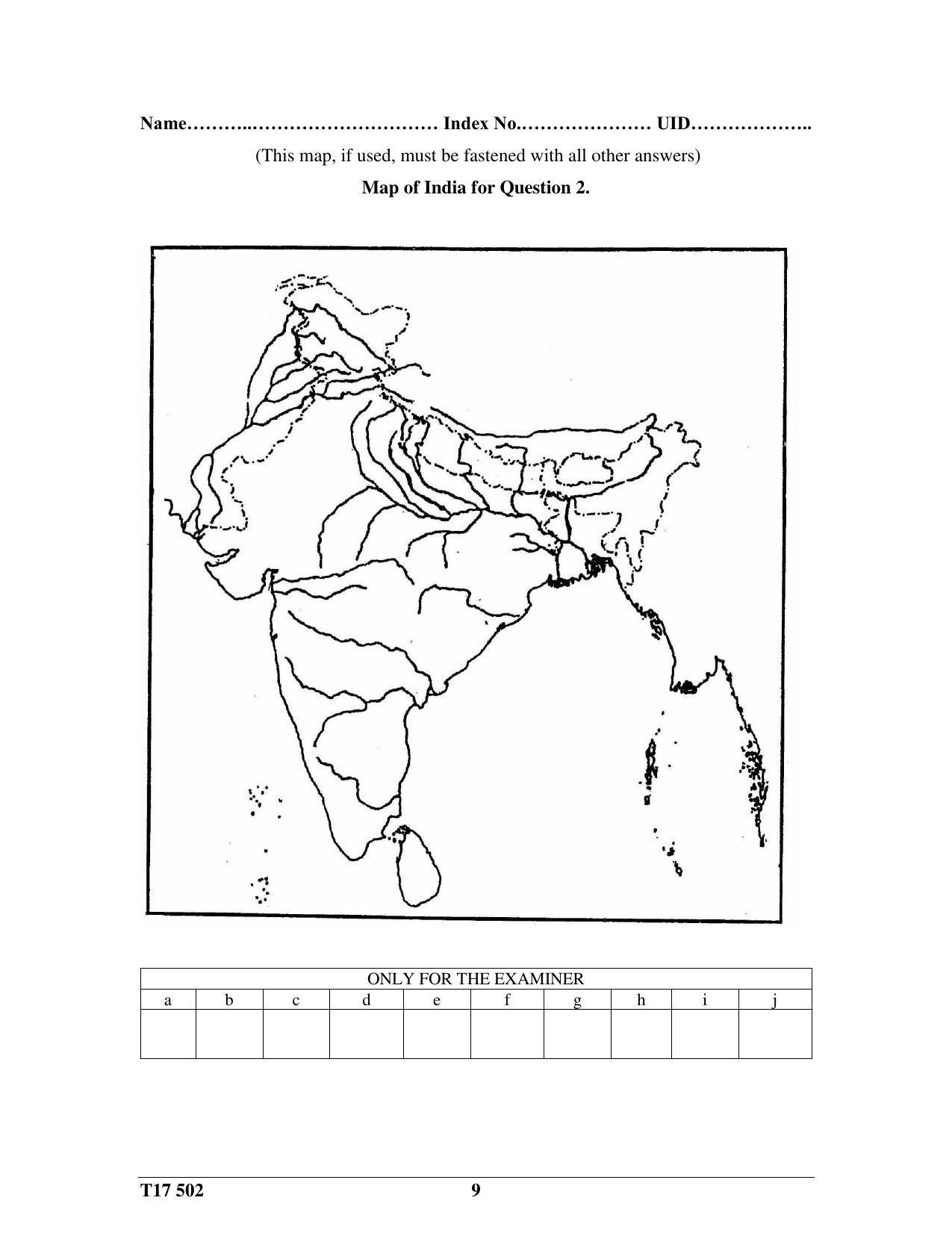 ICSE Class 10 GEOGRAPHY 2017 Question Paper - Page 9