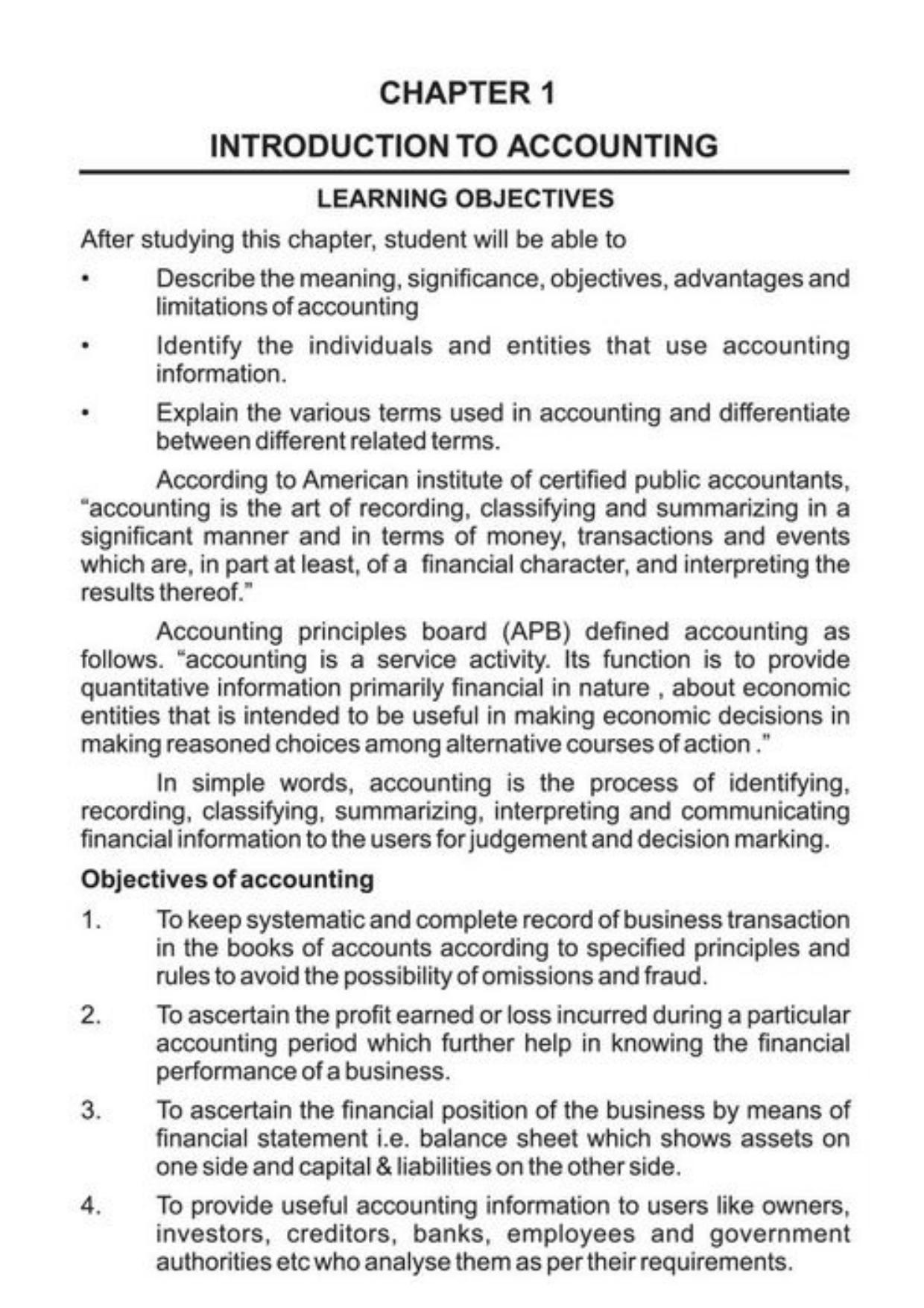 Class 11 Notes, Question & Practice Paper - Accountancy (Topic 1 : Introduction to Accounting) - Page 2