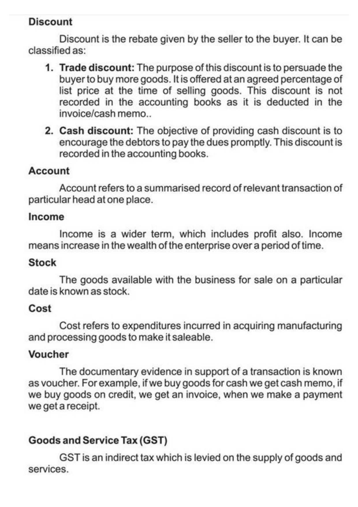 Class 11 Notes, Question & Practice Paper - Accountancy (Topic 1 : Introduction to Accounting) - Page 10