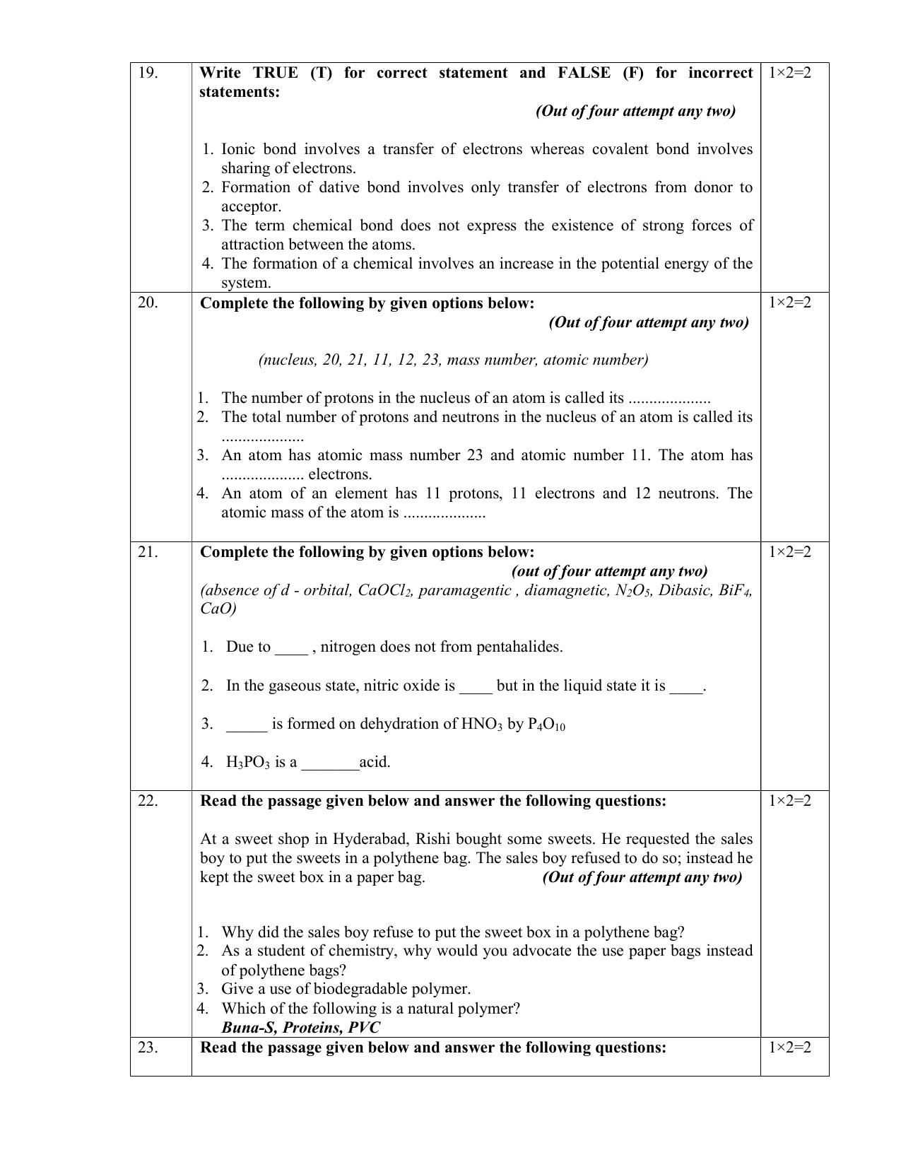 NIOS Class 12 Chemistry Sample Paper - Page 5