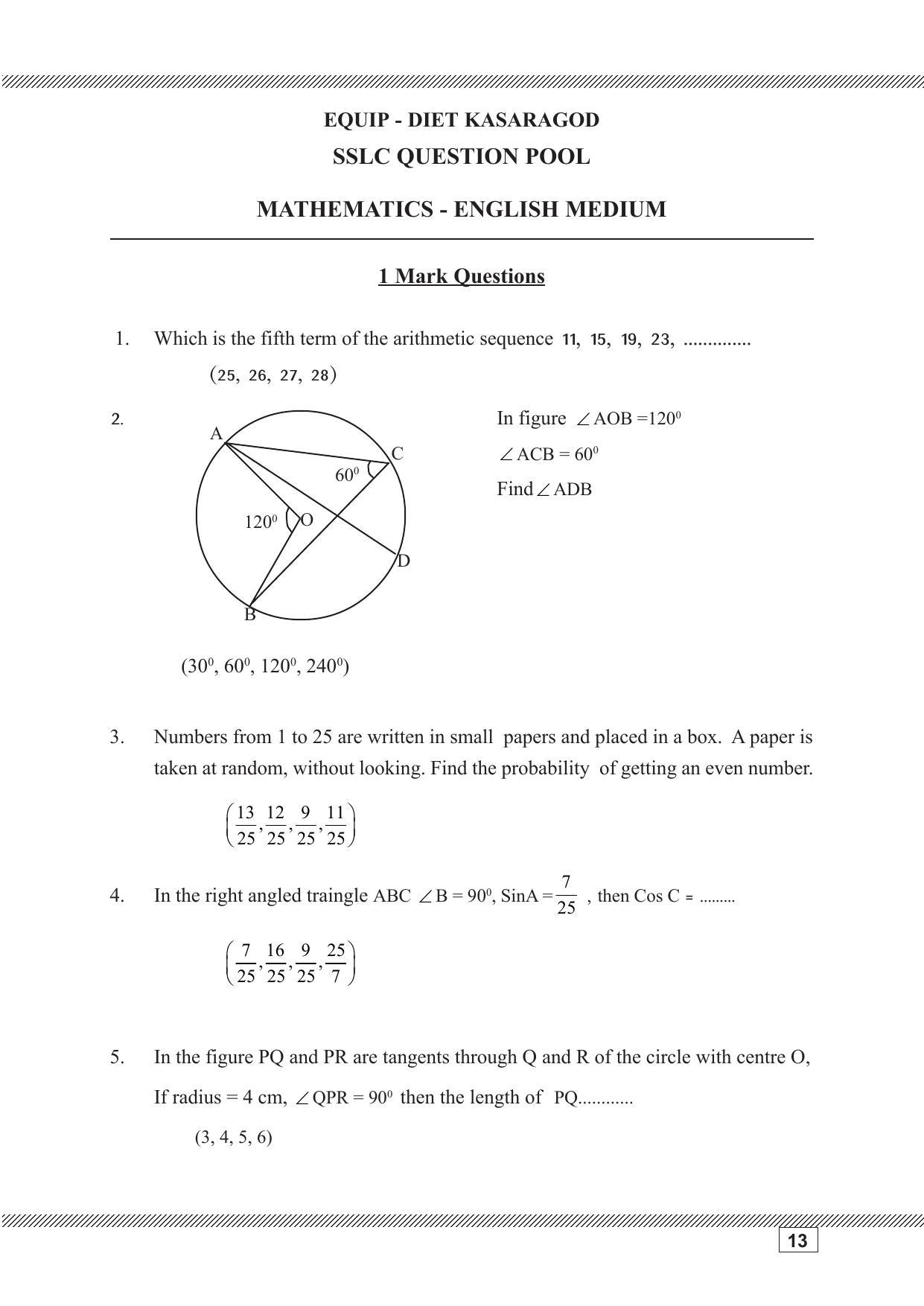 Kerala SSLC 2023 Maths Question Pool - Page 13