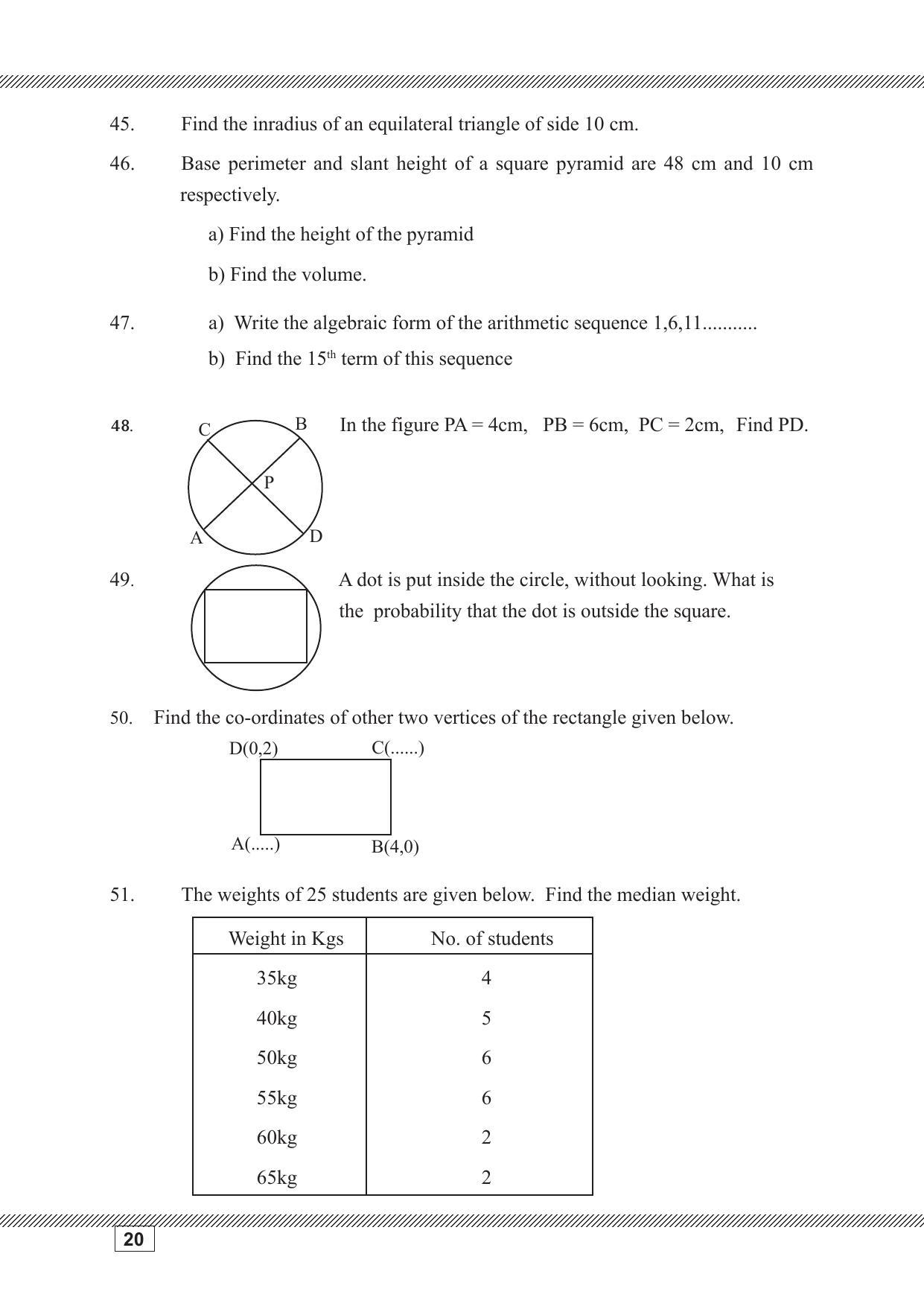 Kerala SSLC 2023 Maths Question Pool - Page 20