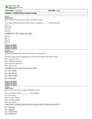 CUET (PG) 2022: PGQP-78 Plant Biotechnology (11-09-2022) Question Paper