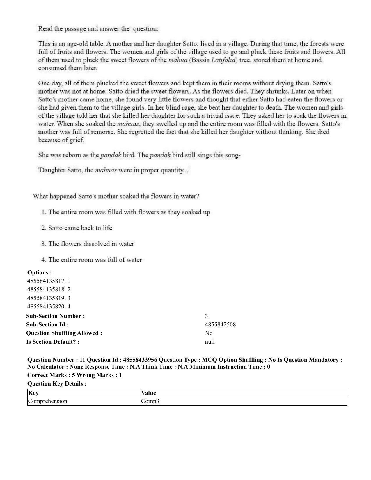 CUET 2023 English Tamil Shift 3 Question Paper - 18 June 2023 - Page 11