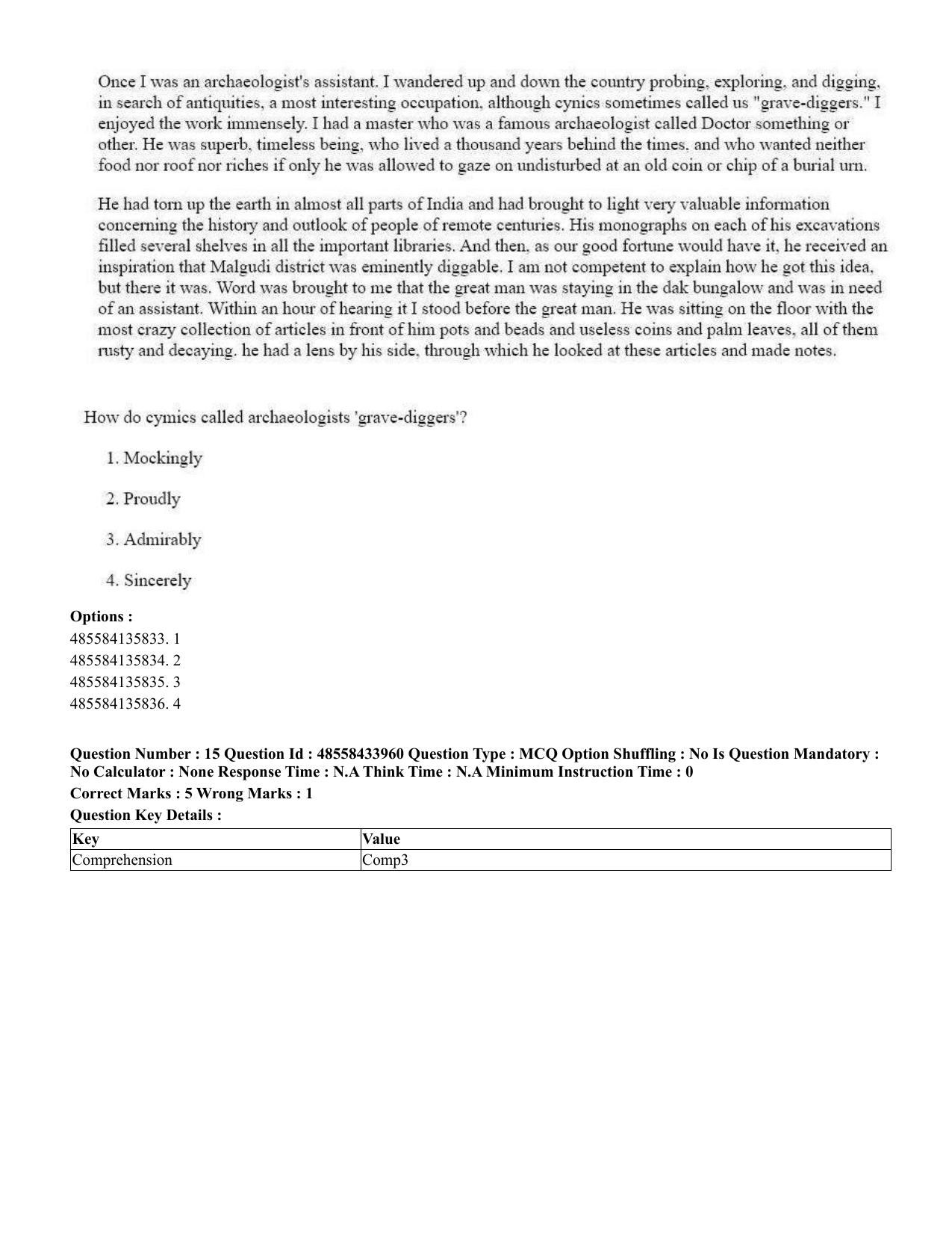 CUET 2023 English Tamil Shift 3 Question Paper - 18 June 2023 - Page 15