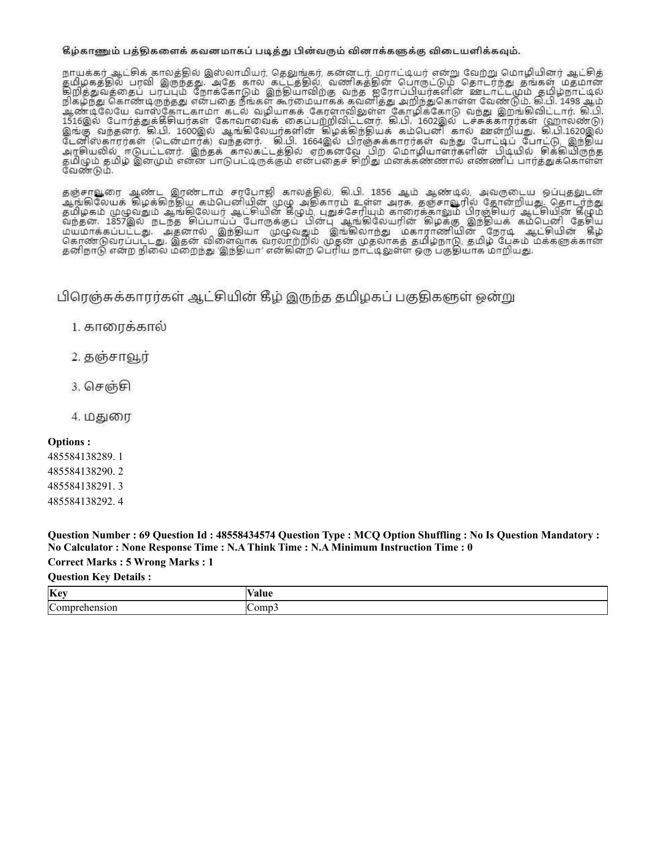 CUET 2023 English Tamil Shift 3 Question Paper - 18 June 2023 - Page 55