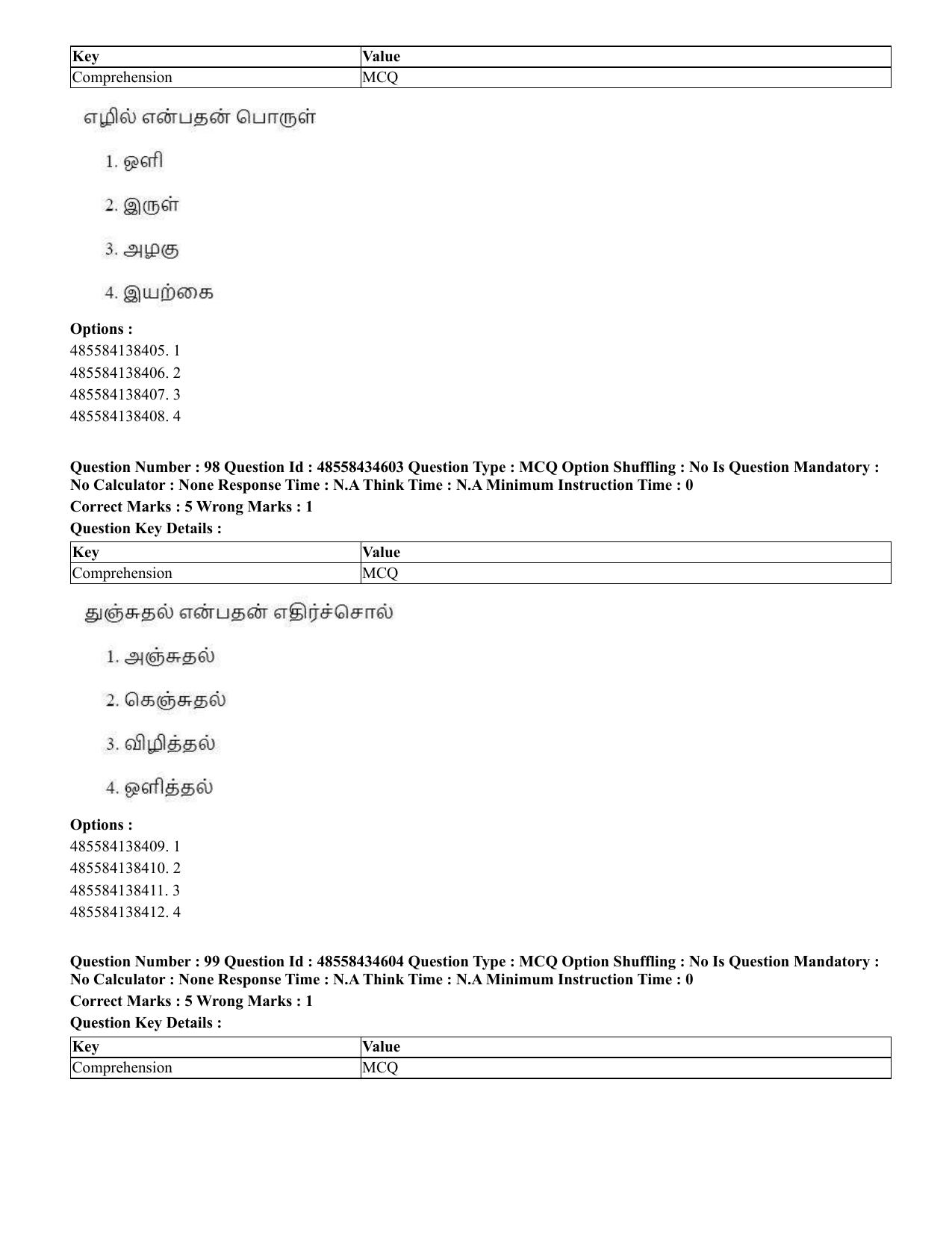 CUET 2023 English Tamil Shift 3 Question Paper - 18 June 2023 - Page 75