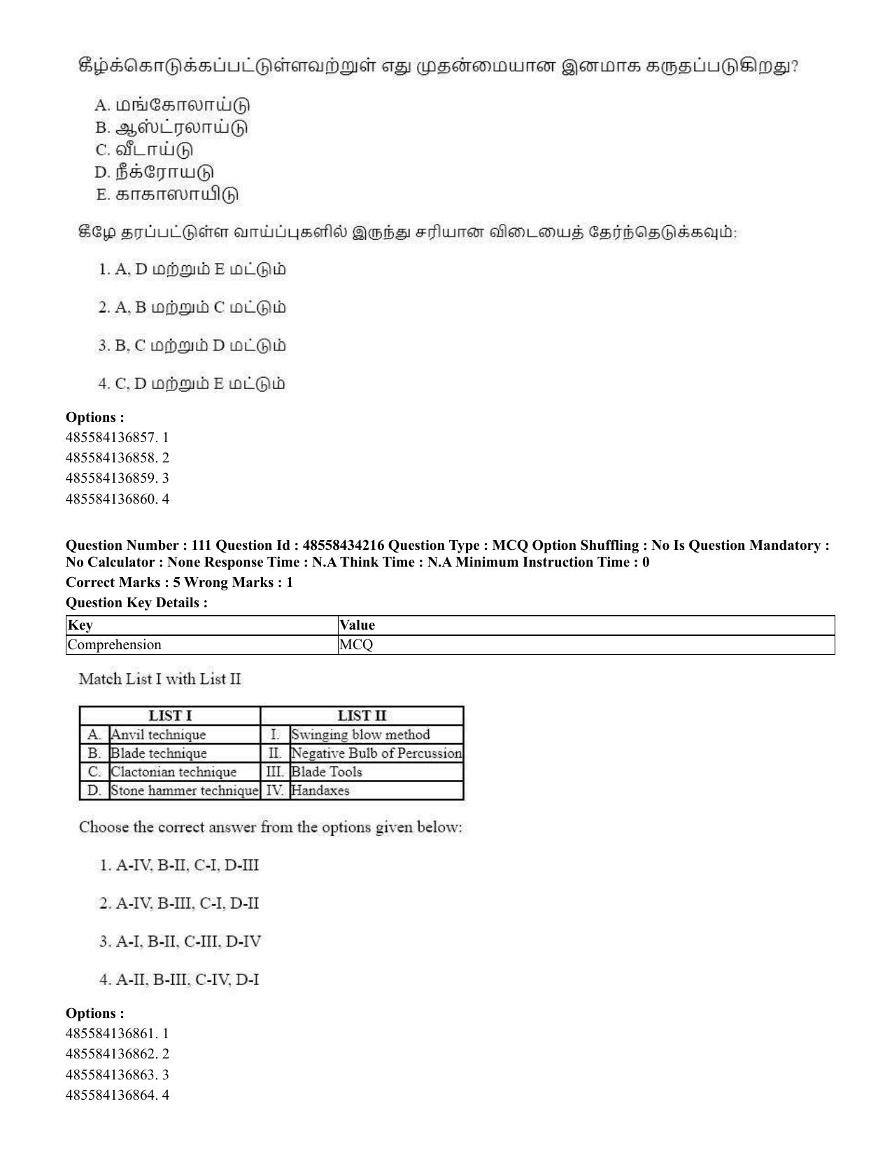 CUET 2023 English Tamil Shift 3 Question Paper - 18 June 2023 - Page 88