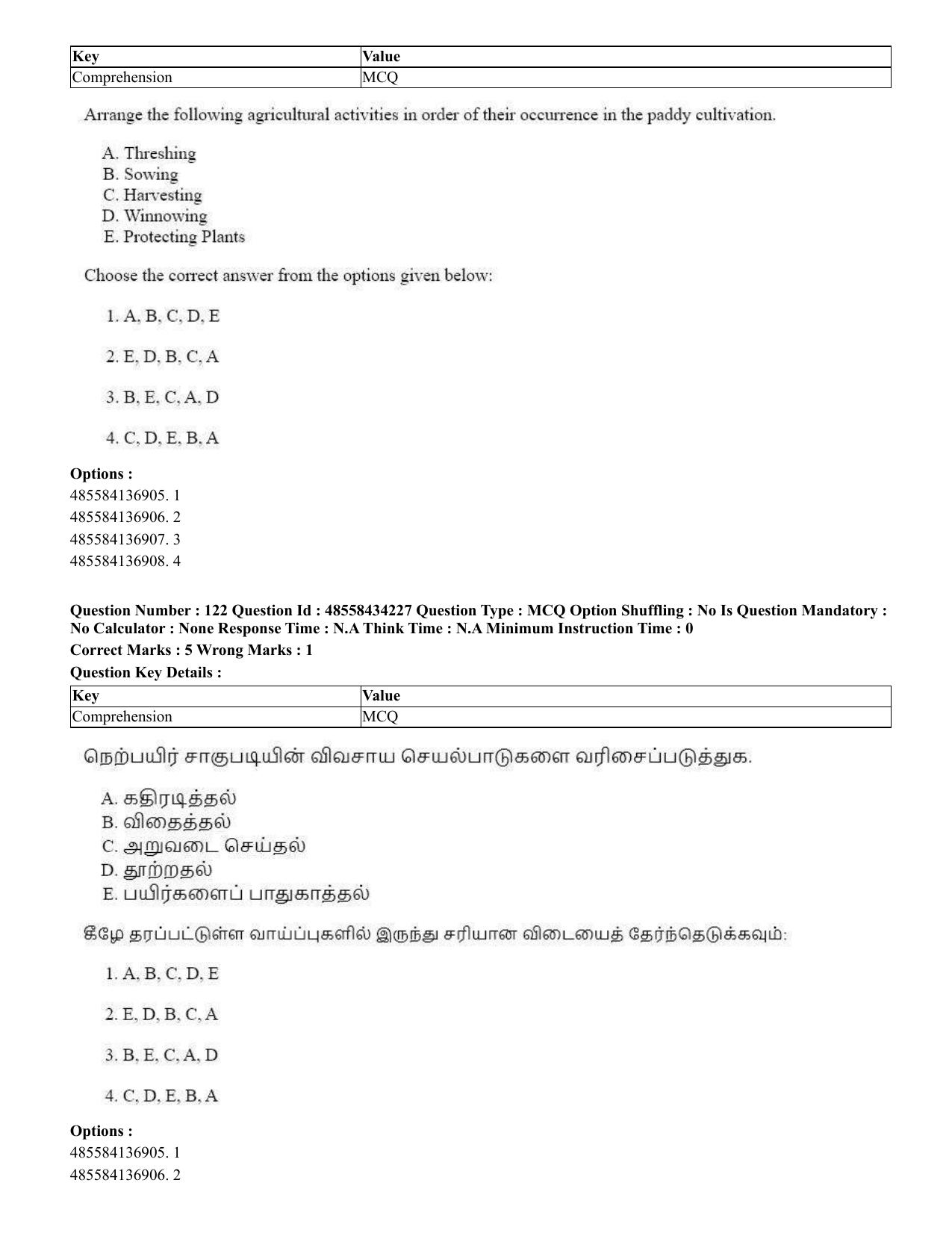 CUET 2023 English Tamil Shift 3 Question Paper - 18 June 2023 - Page 100