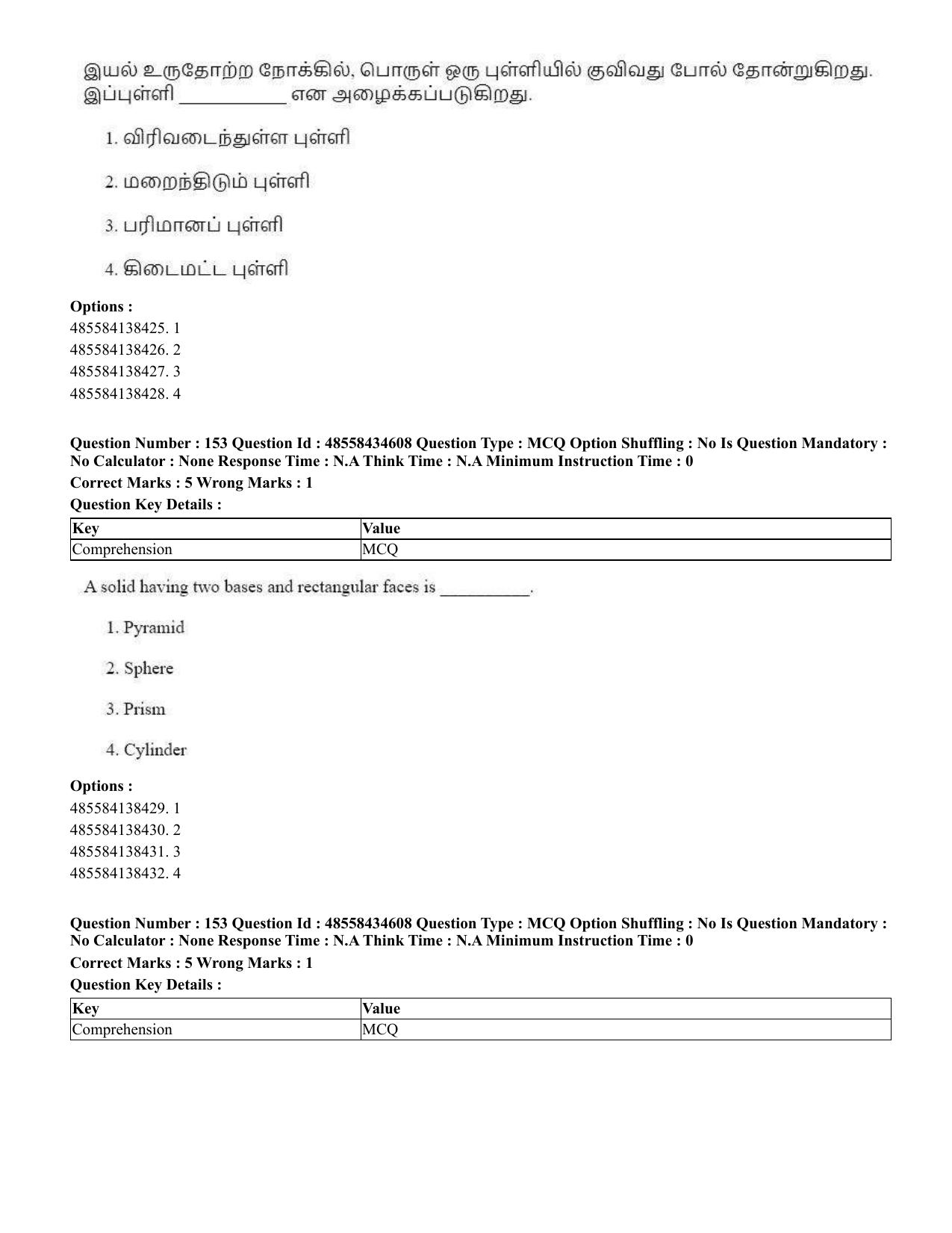 CUET 2023 English Tamil Shift 3 Question Paper - 18 June 2023 - Page 136