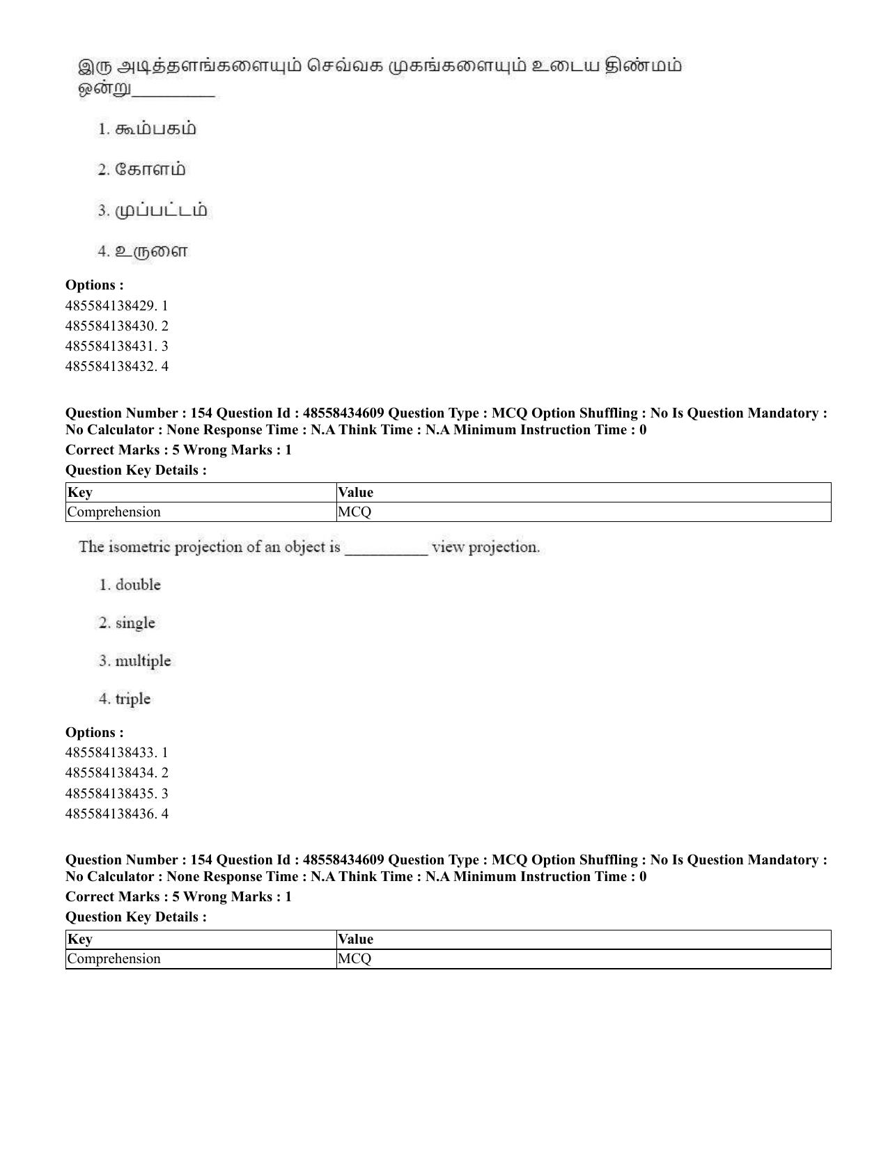 CUET 2023 English Tamil Shift 3 Question Paper - 18 June 2023 - Page 137