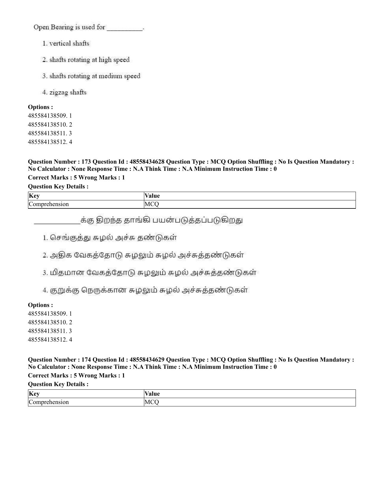 CUET 2023 English Tamil Shift 3 Question Paper - 18 June 2023 - Page 161