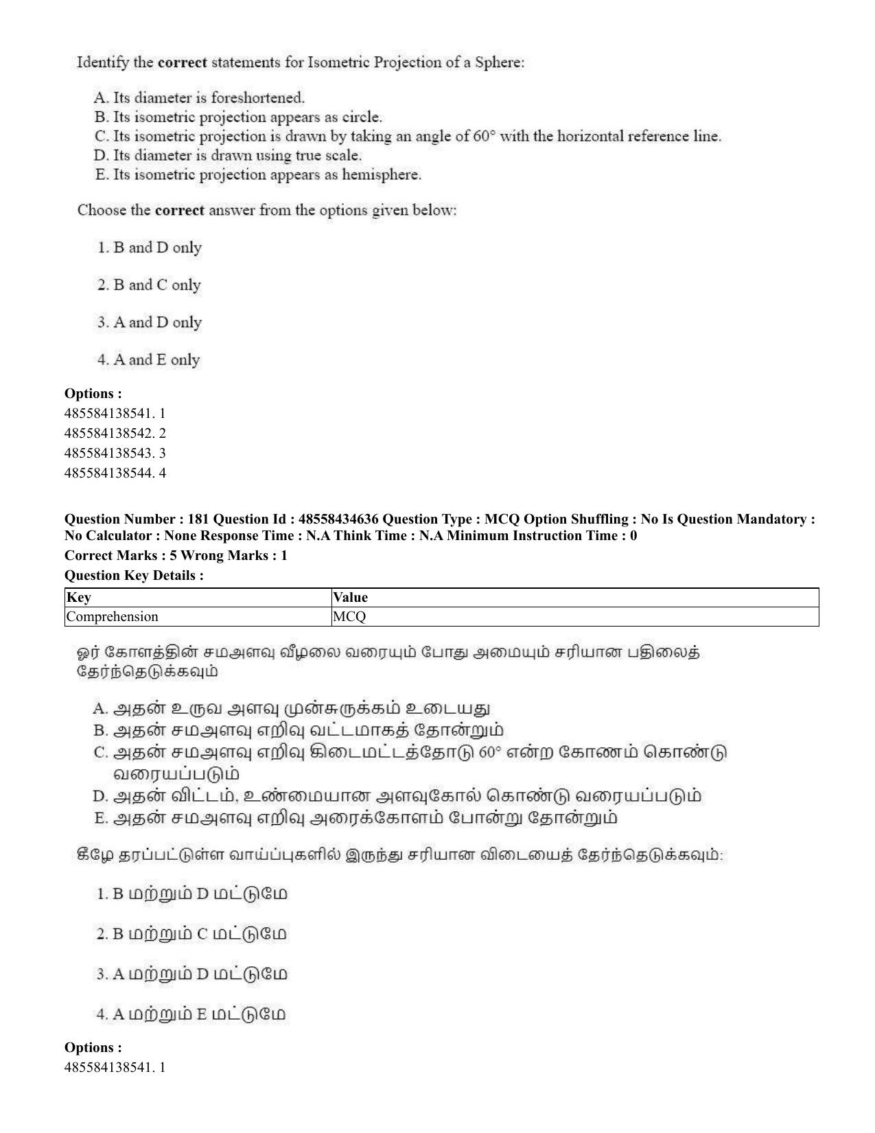 CUET 2023 English Tamil Shift 3 Question Paper - 18 June 2023 - Page 171