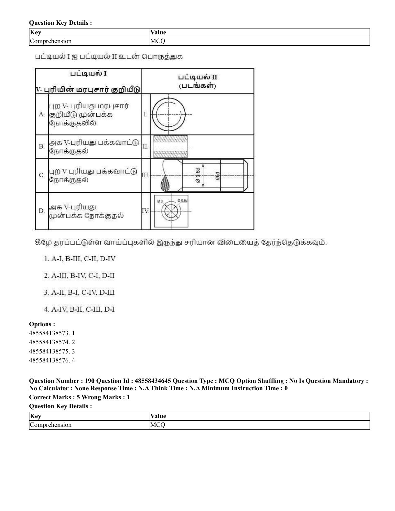 CUET 2023 English Tamil Shift 3 Question Paper - 18 June 2023 - Page 184
