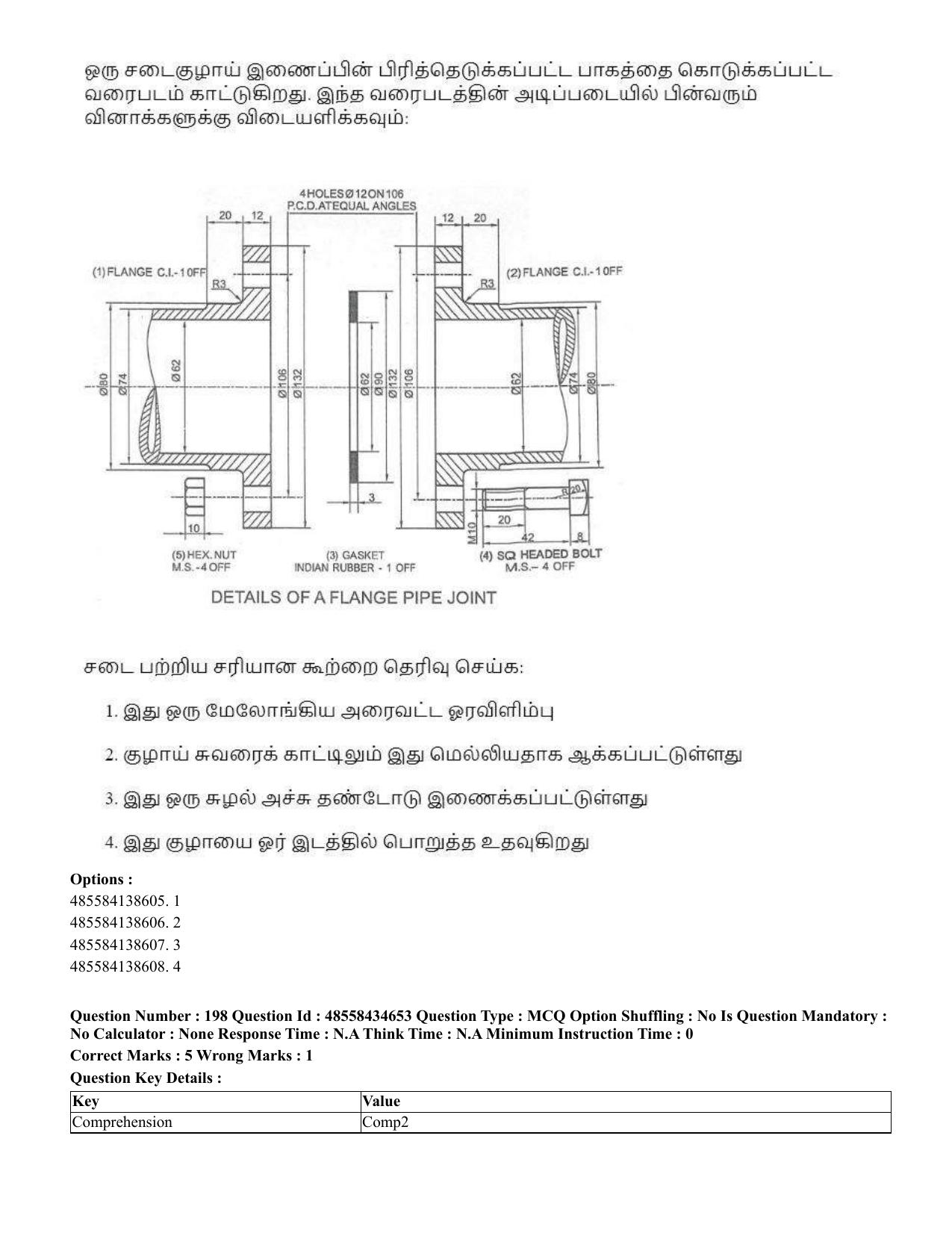 CUET 2023 English Tamil Shift 3 Question Paper - 18 June 2023 - Page 199