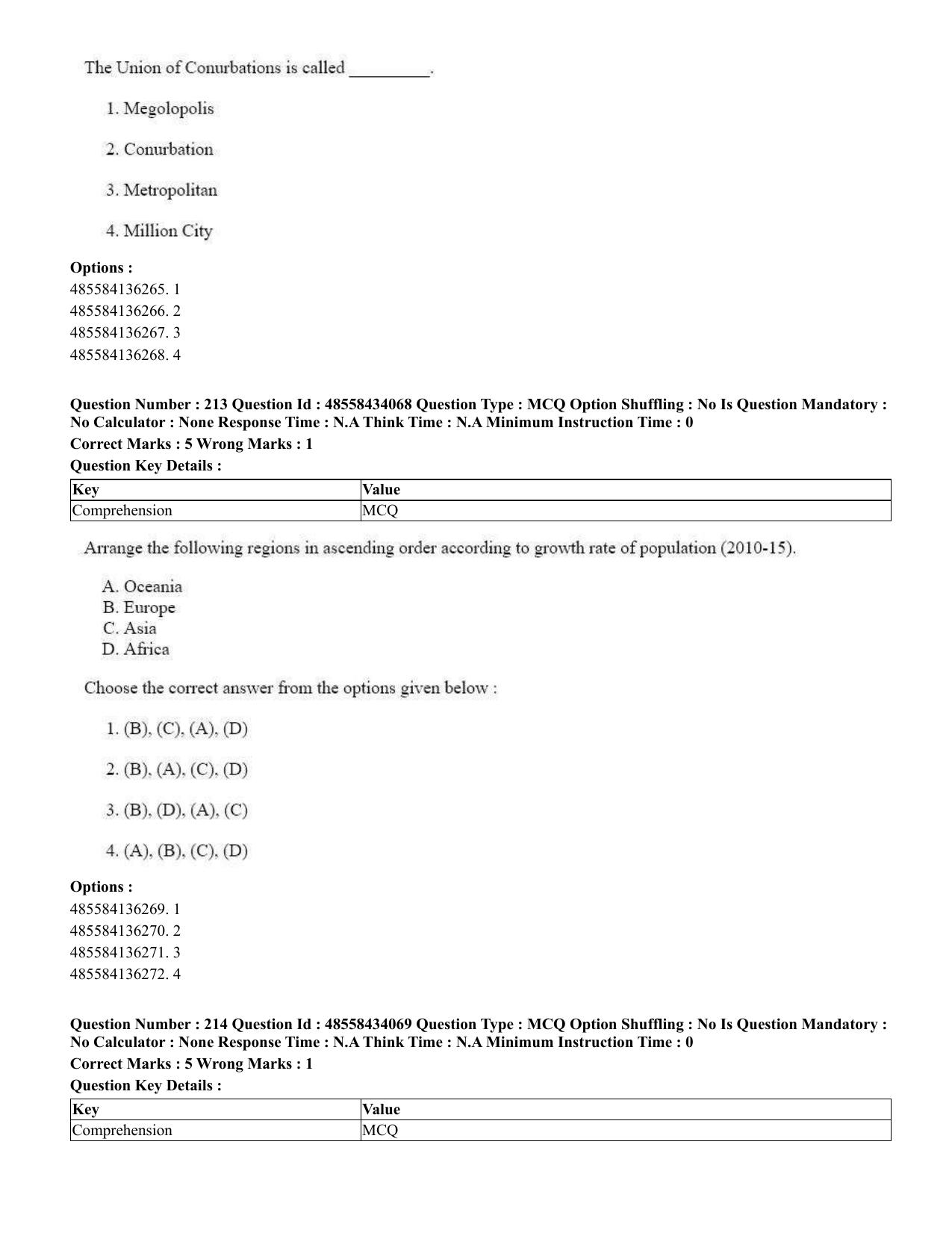 CUET 2023 English Tamil Shift 3 Question Paper - 18 June 2023 - Page 212