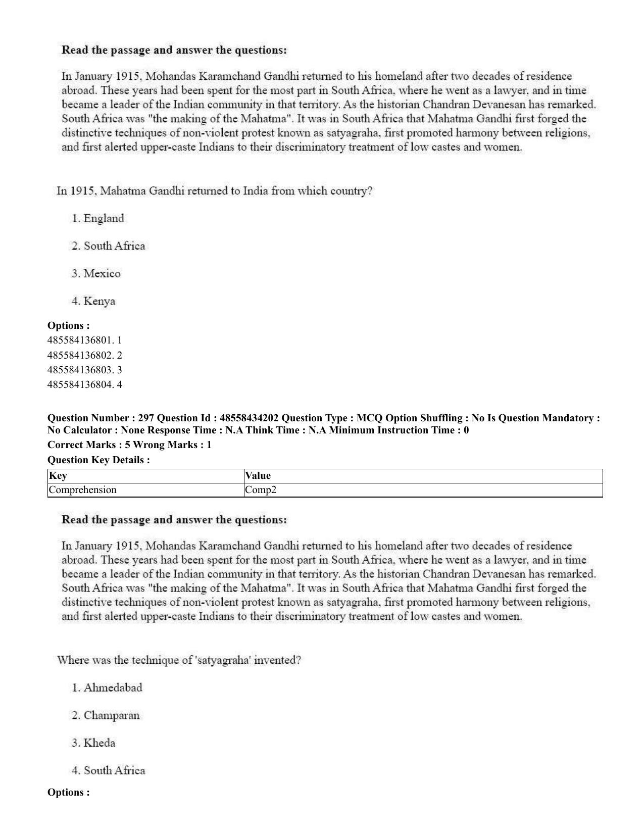 CUET 2023 English Tamil Shift 3 Question Paper - 18 June 2023 - Page 262