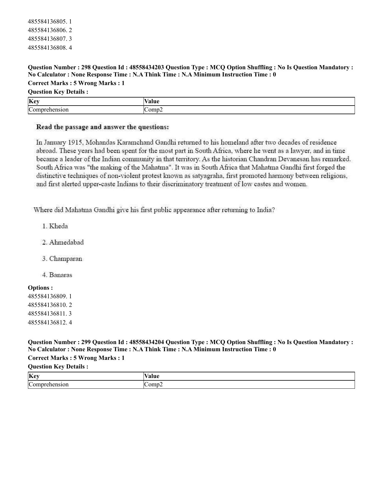 CUET 2023 English Tamil Shift 3 Question Paper - 18 June 2023 - Page 263