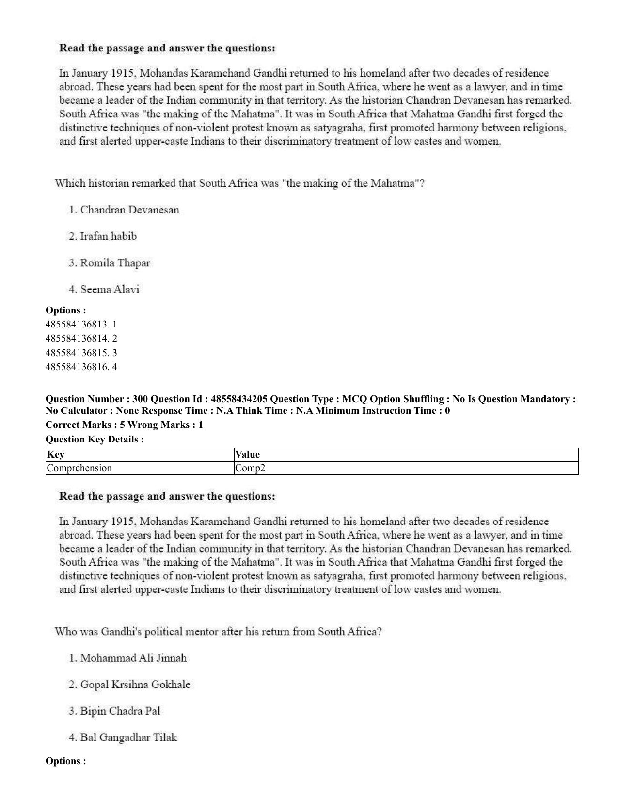CUET 2023 English Tamil Shift 3 Question Paper - 18 June 2023 - Page 264