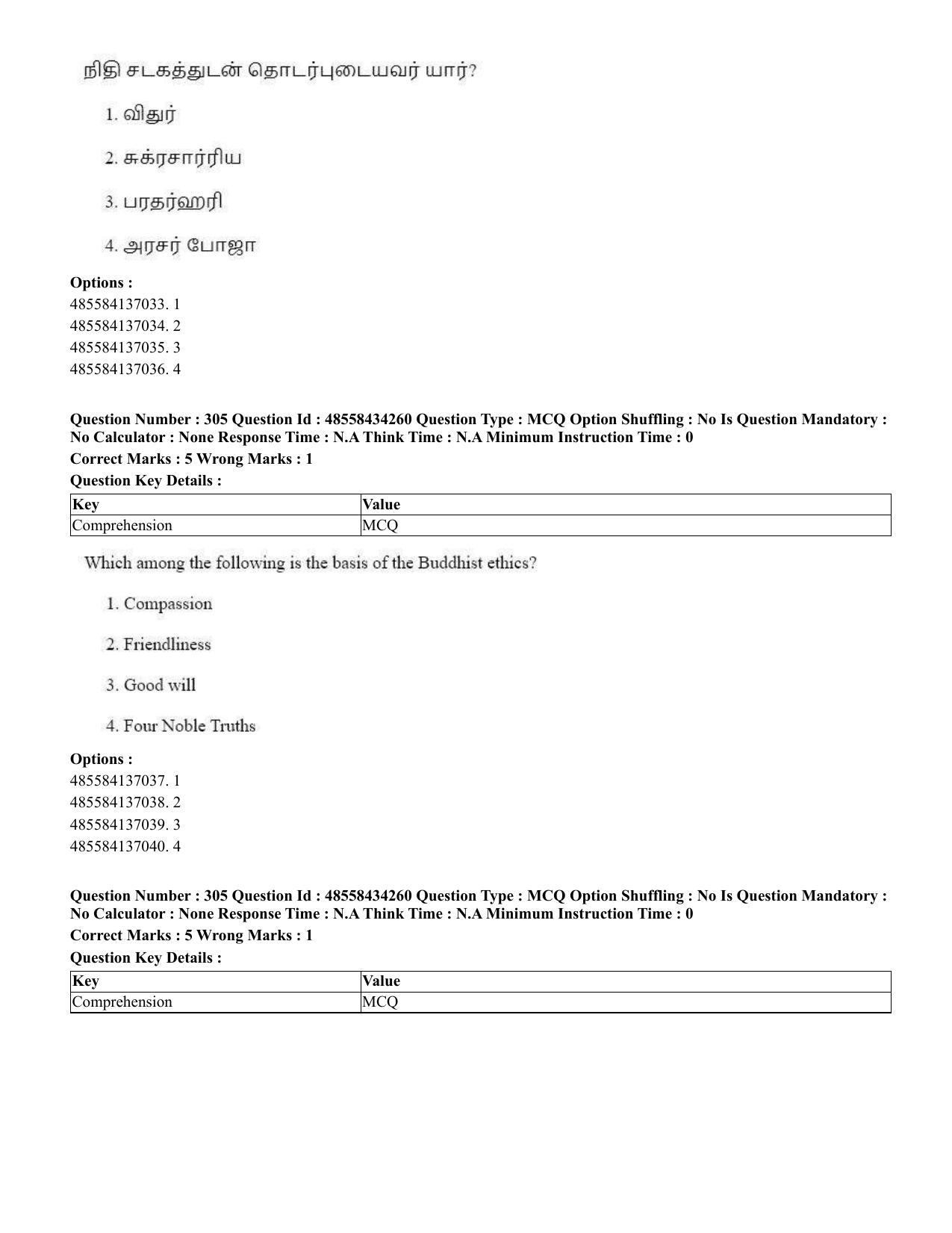 CUET 2023 English Tamil Shift 3 Question Paper - 18 June 2023 - Page 269