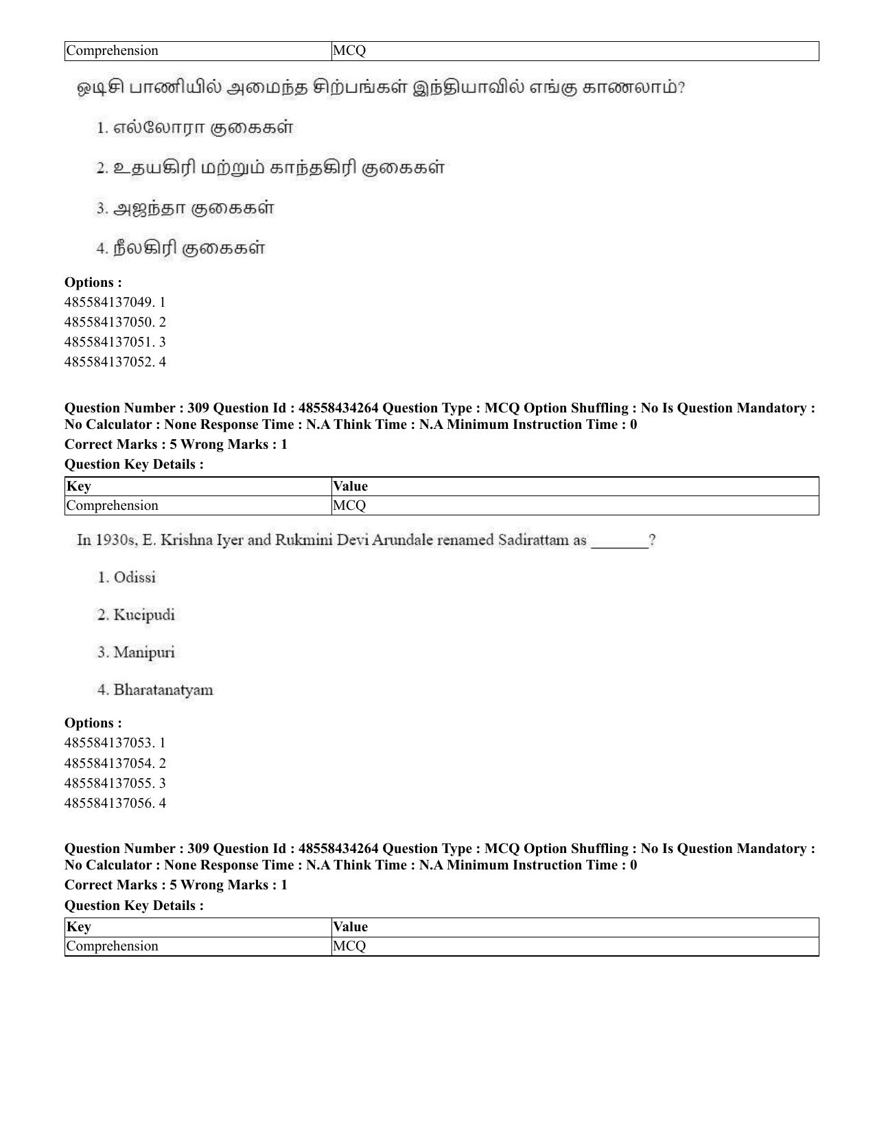 CUET 2023 English Tamil Shift 3 Question Paper - 18 June 2023 - Page 273