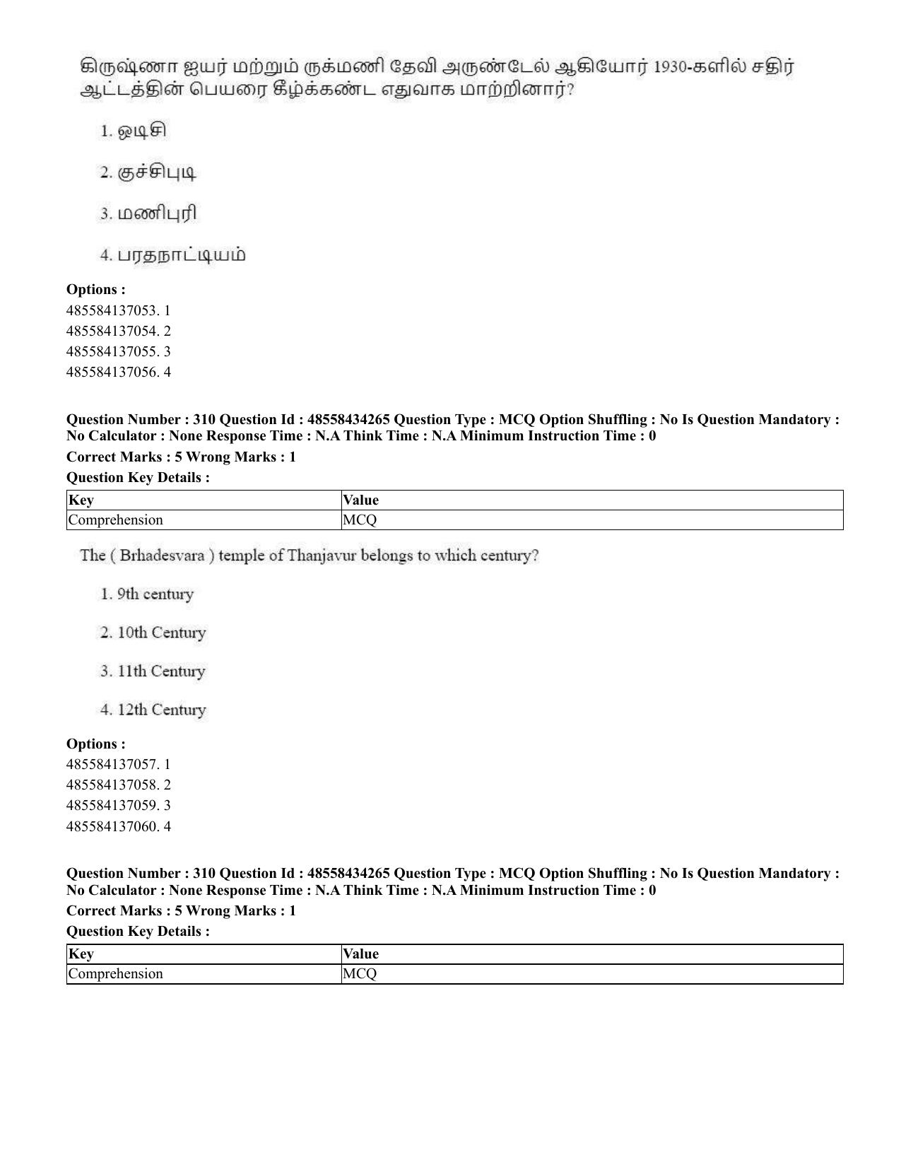 CUET 2023 English Tamil Shift 3 Question Paper - 18 June 2023 - Page 274