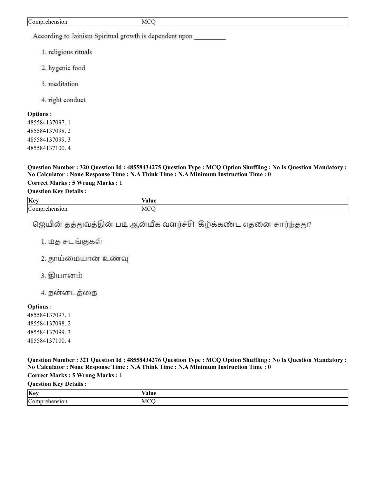 CUET 2023 English Tamil Shift 3 Question Paper - 18 June 2023 - Page 285