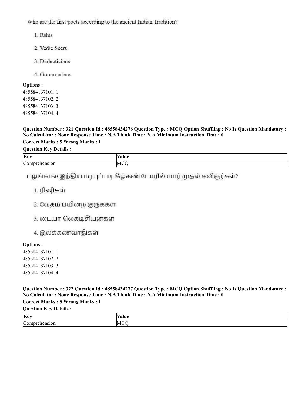 CUET 2023 English Tamil Shift 3 Question Paper - 18 June 2023 - Page 286
