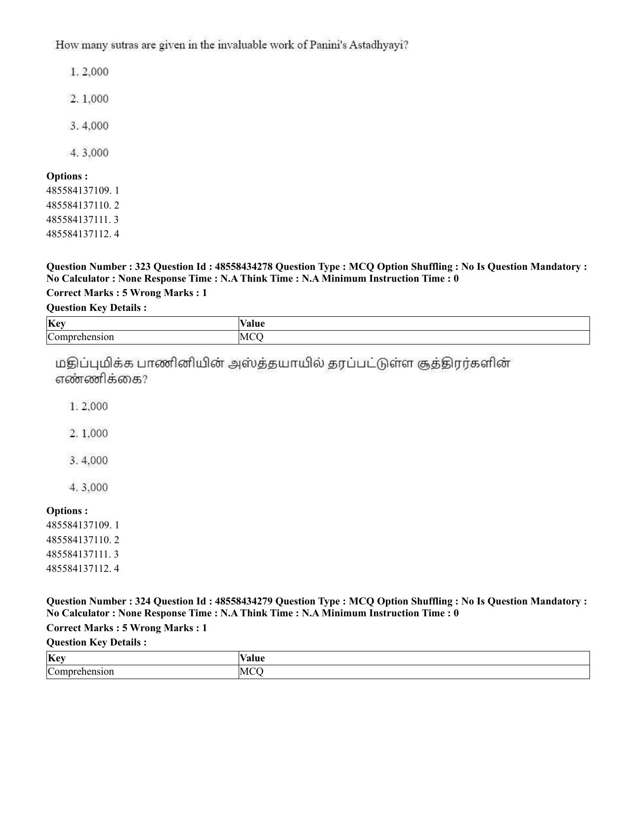 CUET 2023 English Tamil Shift 3 Question Paper - 18 June 2023 - Page 288