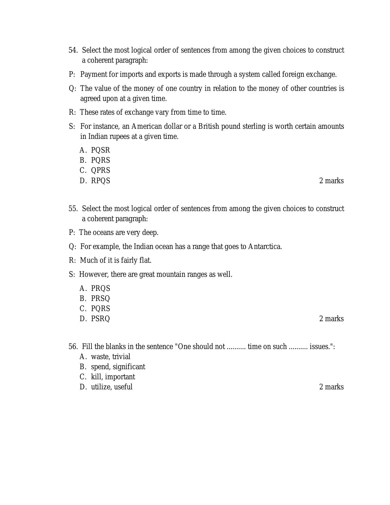 ACETJanuary 2018 Question Papers - Page 14