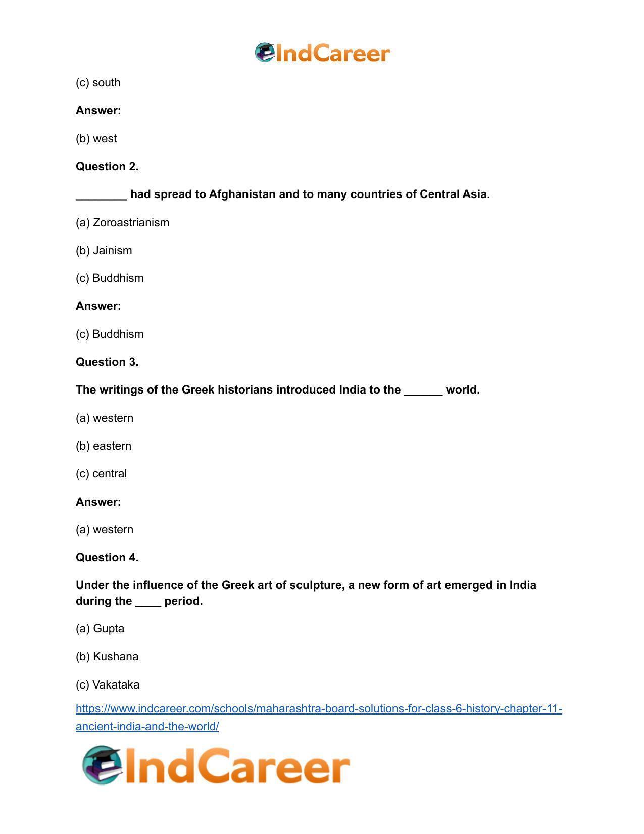 Maharashtra Board Solutions for Class 6- History: Chapter 11- Ancient India and the World - Page 5