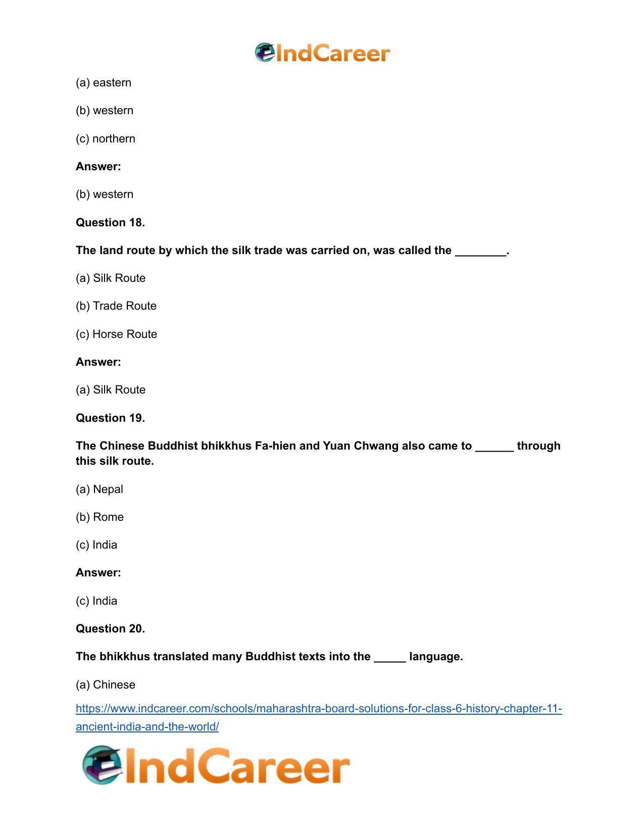 Maharashtra Board Solutions for Class 6- History: Chapter 11- Ancient India and the World - Page 10