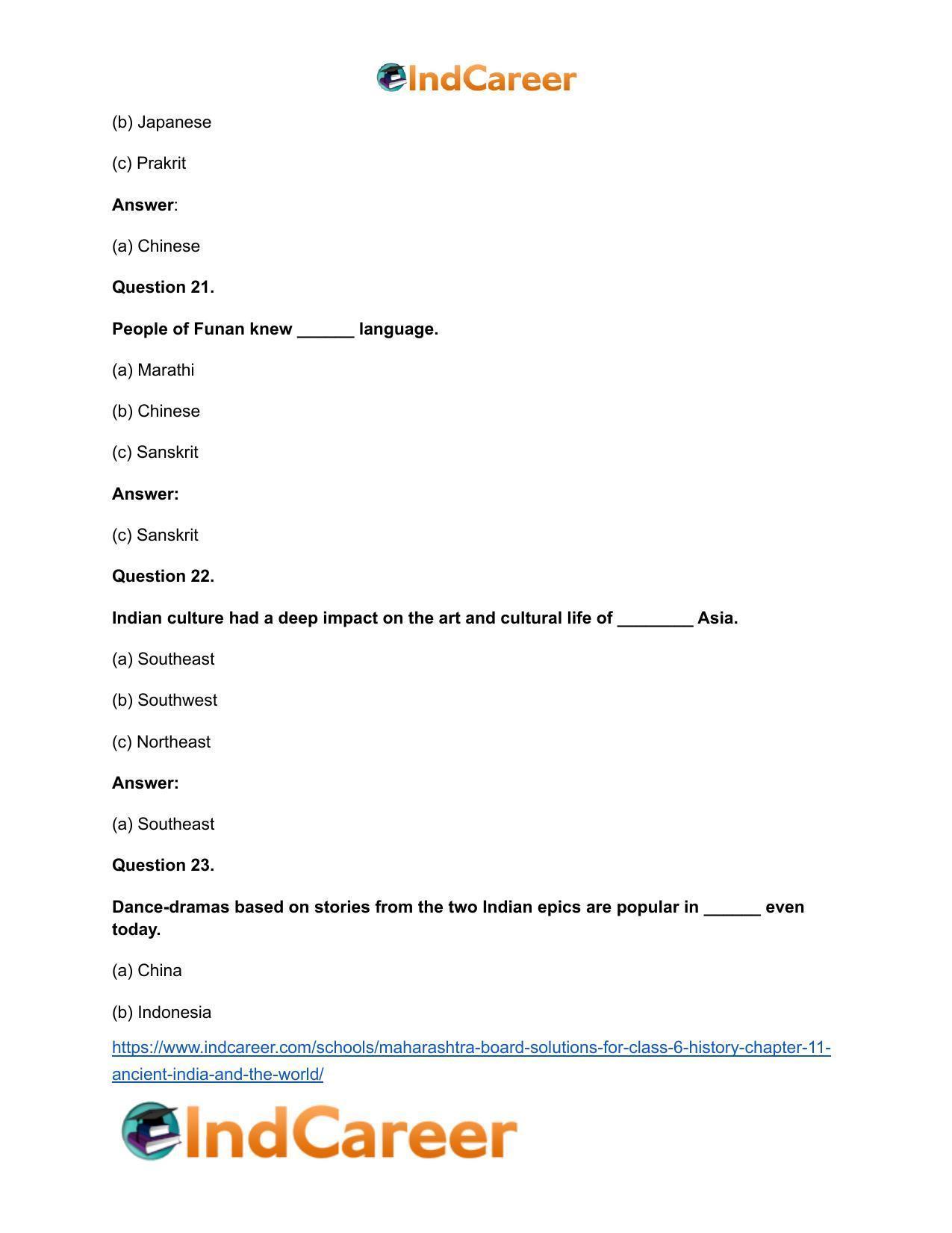 Maharashtra Board Solutions for Class 6- History: Chapter 11- Ancient India and the World - Page 11