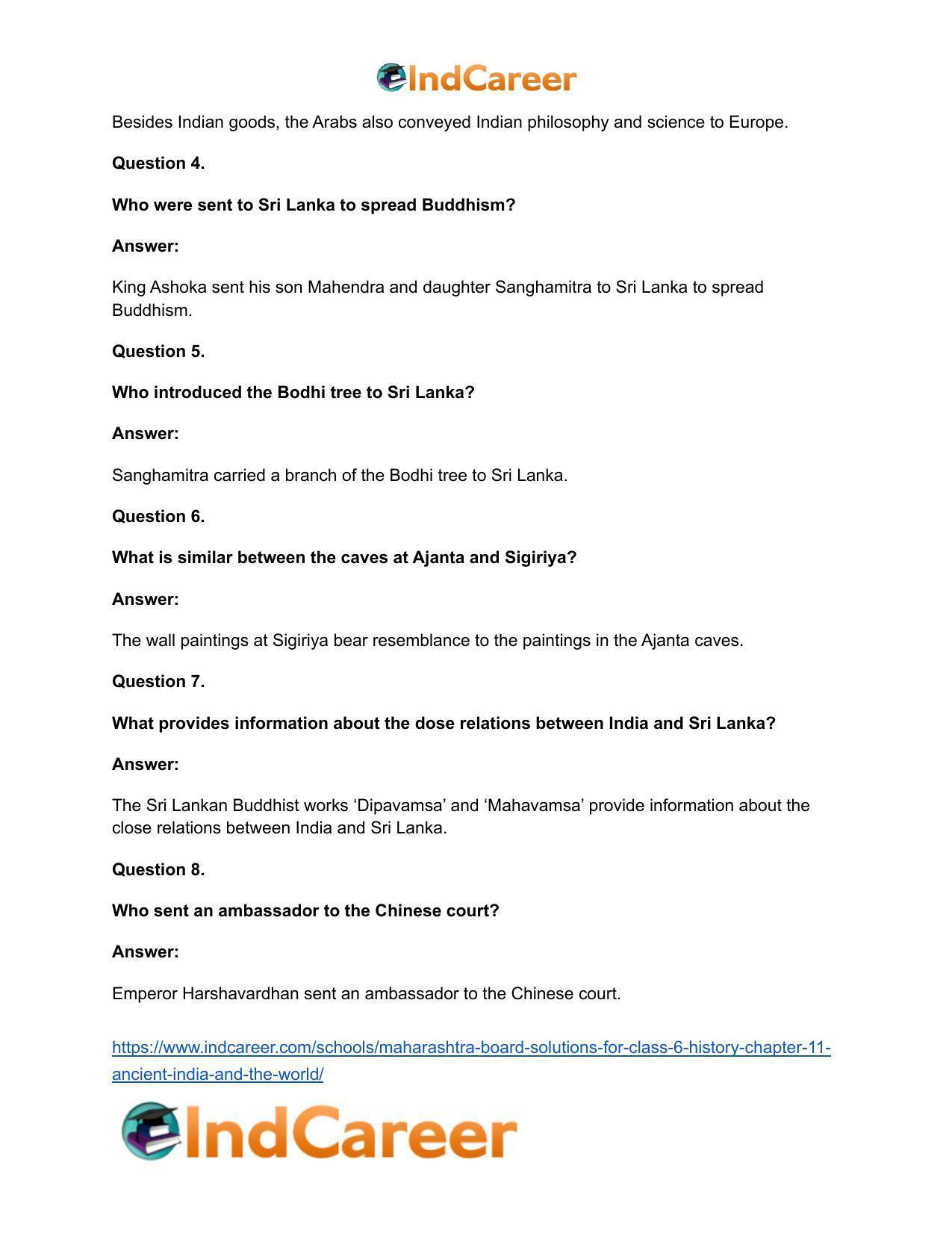 Maharashtra Board Solutions for Class 6- History: Chapter 11- Ancient India and the World - Page 13