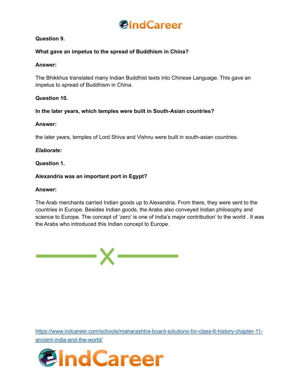 Maharashtra Board Solutions for Class 6- History: Chapter 11- Ancient India and the World - Page 14