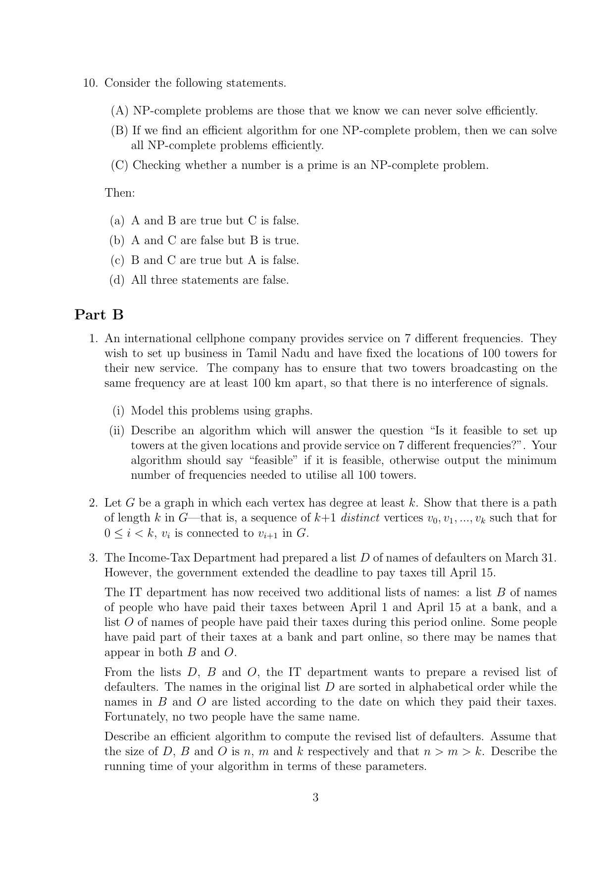 CMI Entrance Exam 2010 Question Paper MSc/PhD Computer Science - Page 3