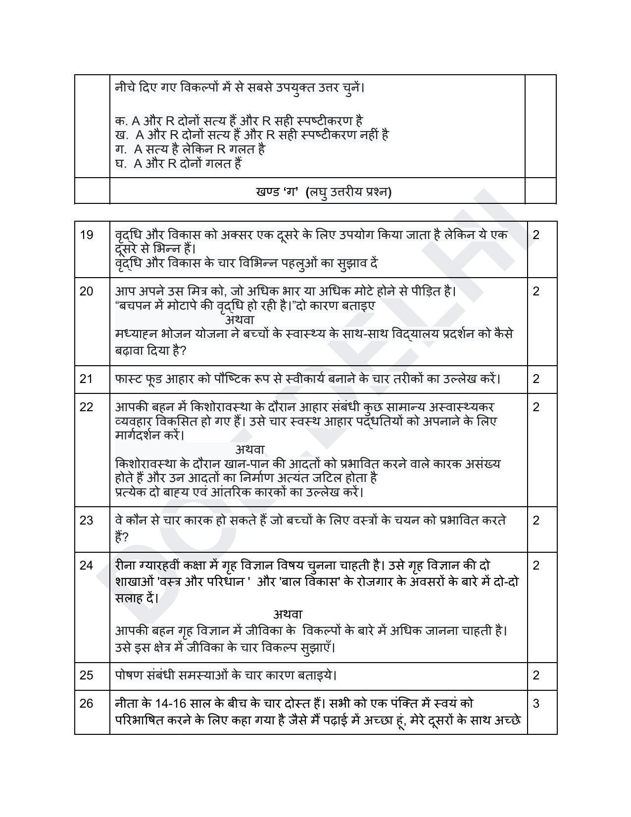 Edudel Class 11 Home Science (Hindi) Practice Papers-1 (2023-24) - Page 6