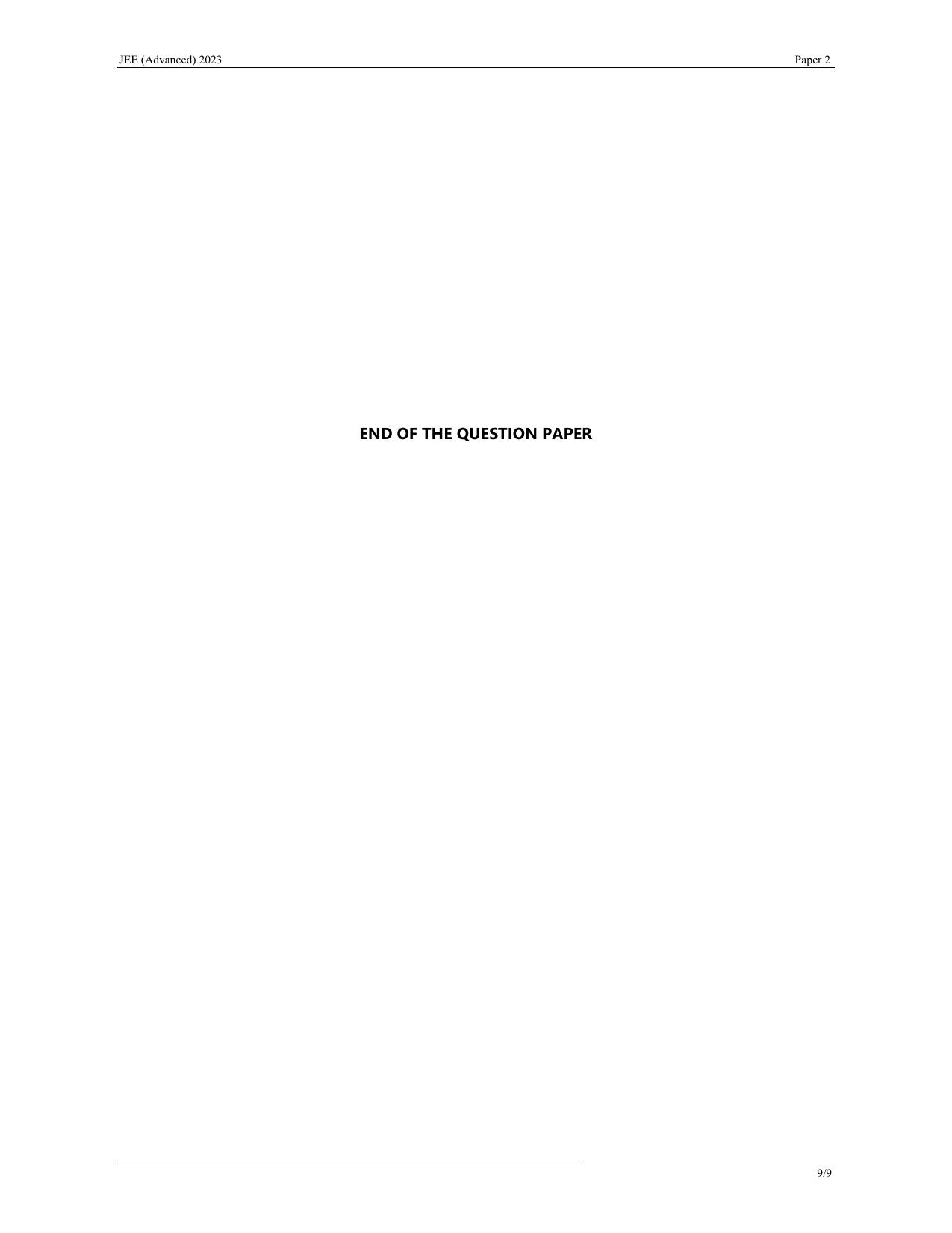 JEE Advanced 2023 Question Paper 2 (Hindi) - Page 9