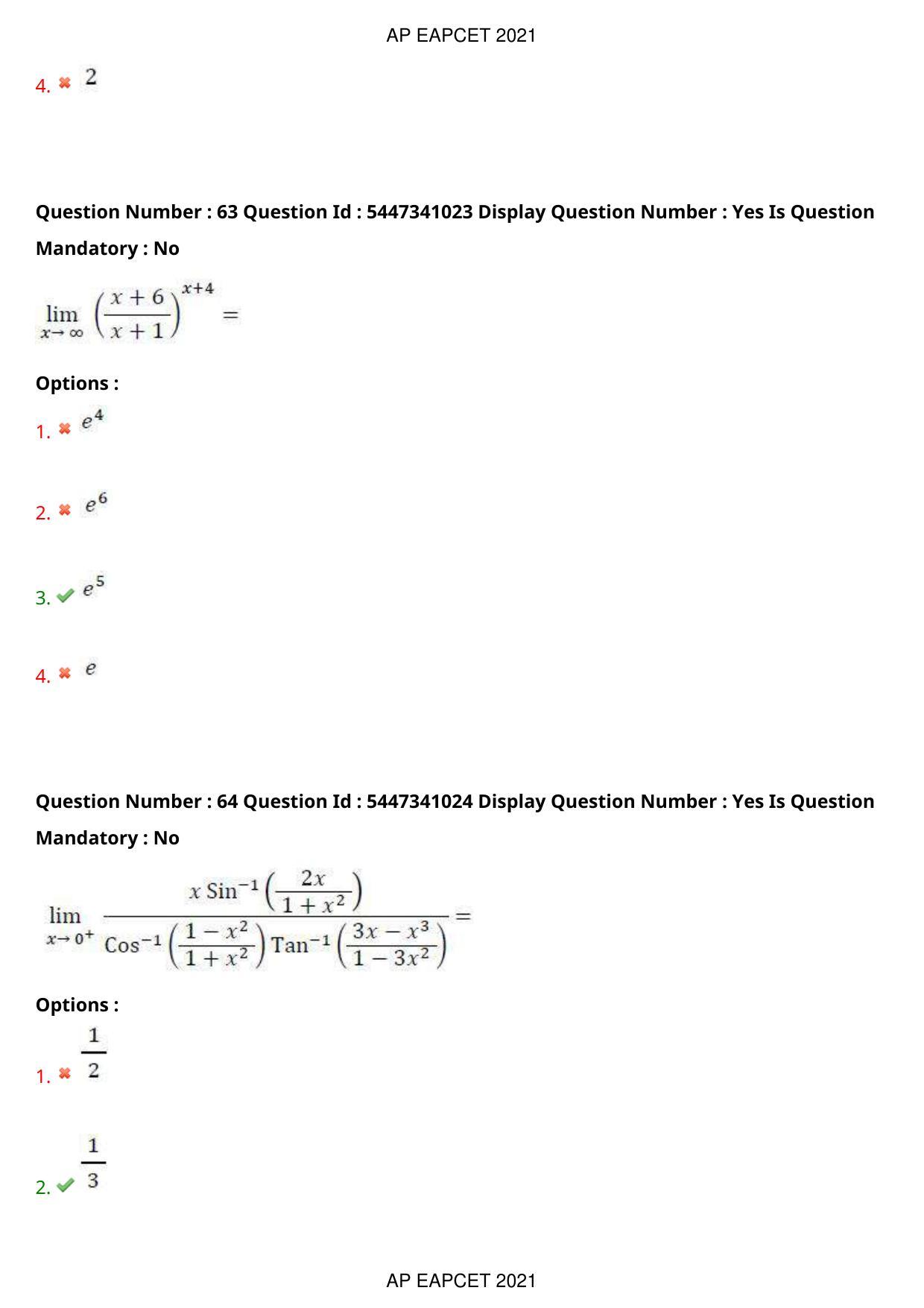 AP EAPCET 2021 - August 24,2021 Shift 1 - Master Engineering Question Paper With Preliminary Keys - Page 40