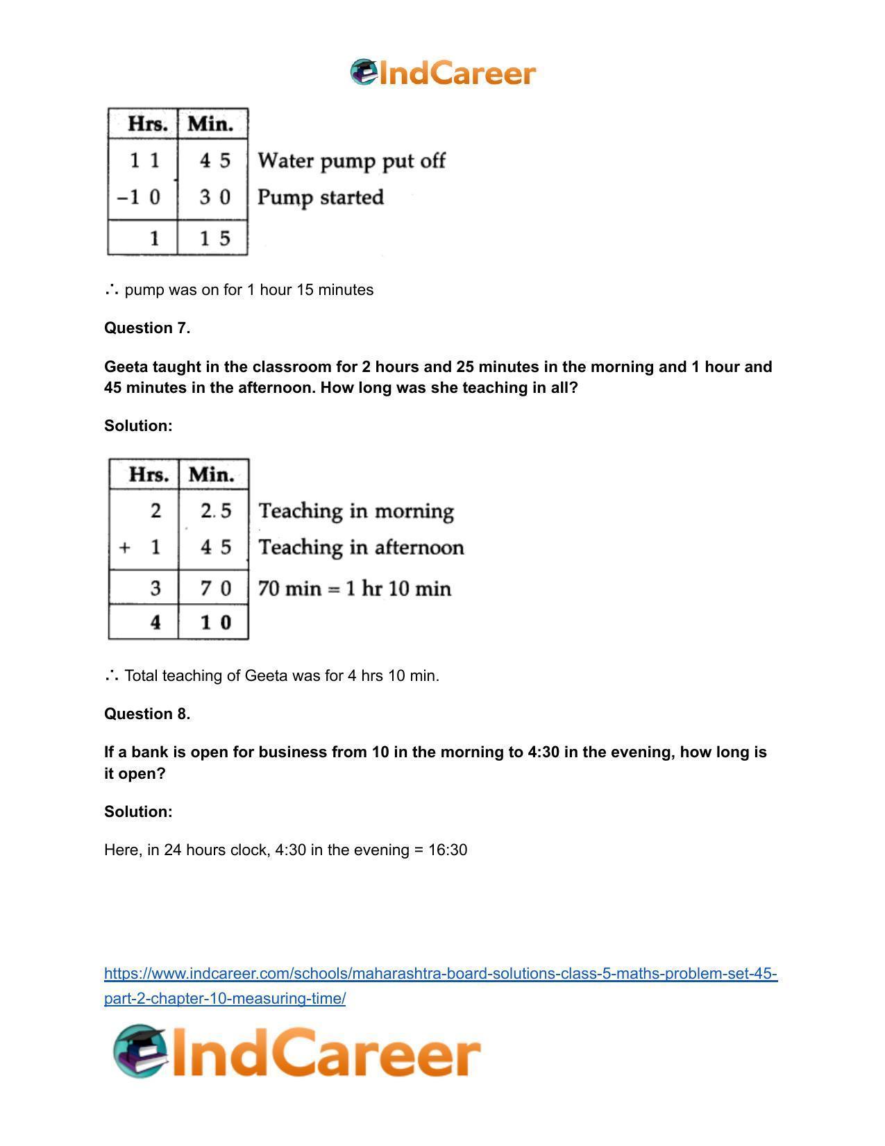 Maharashtra Board Solutions Class 5-Maths (Problem Set 45) - Part 2: Chapter 10- Measuring Time - Page 7