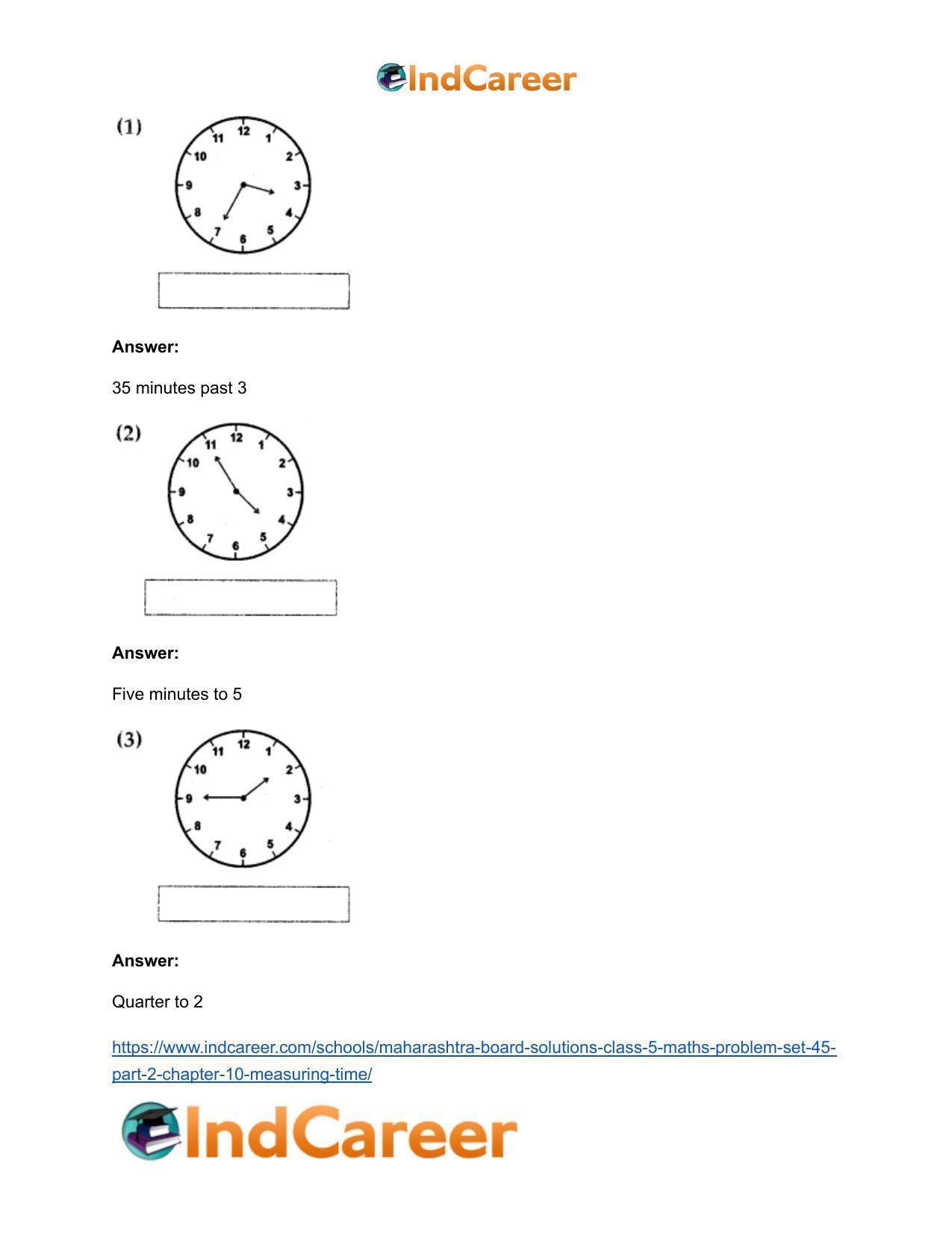 Maharashtra Board Solutions Class 5-Maths (Problem Set 45) - Part 2: Chapter 10- Measuring Time - Page 12
