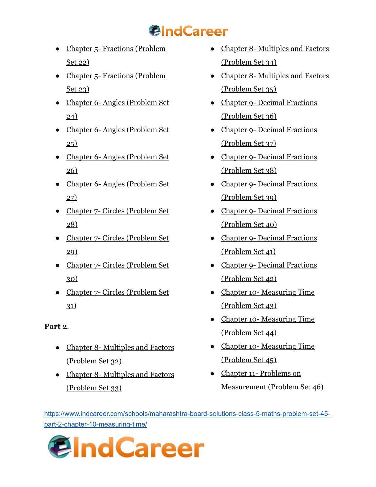 Maharashtra Board Solutions Class 5-Maths (Problem Set 45) - Part 2: Chapter 10- Measuring Time - Page 20
