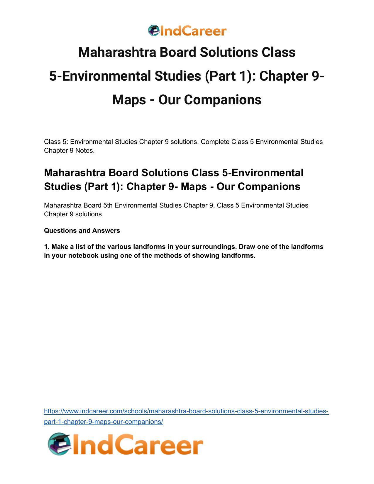 Maharashtra Board Solutions Class 5-Environmental Studies (Part 1): Chapter 9- Maps - Our Companions - Page 2