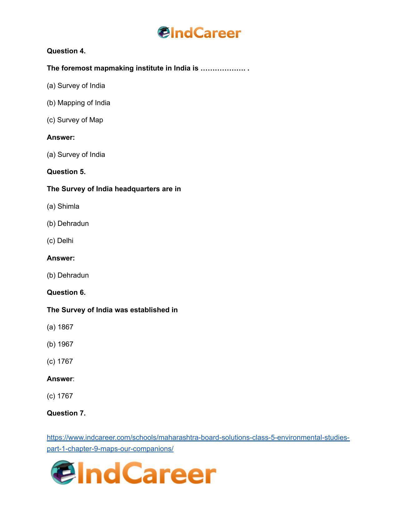 Maharashtra Board Solutions Class 5-Environmental Studies (Part 1): Chapter 9- Maps - Our Companions - Page 7
