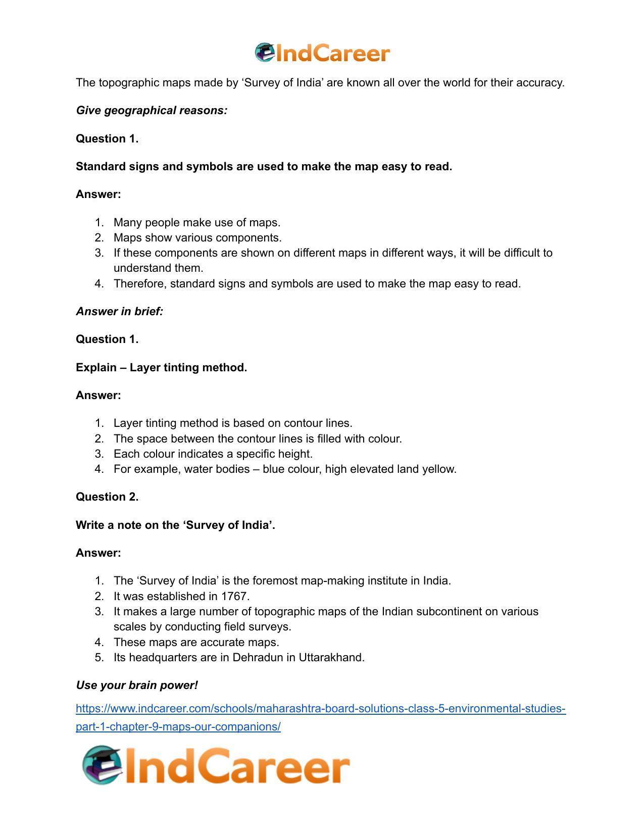 Maharashtra Board Solutions Class 5-Environmental Studies (Part 1): Chapter 9- Maps - Our Companions - Page 15